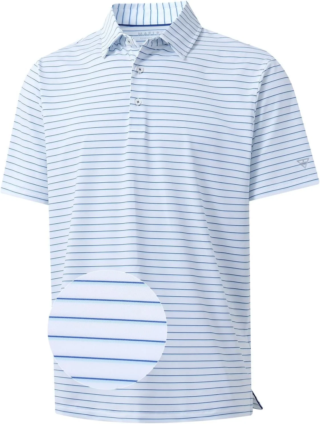 پیراهن های گلف مردانه M MAELREG، دارای قابلیت جذب رطوبت، پولوشرت راه راه، مناسب برای ورزش و کار، آستین کوتاه