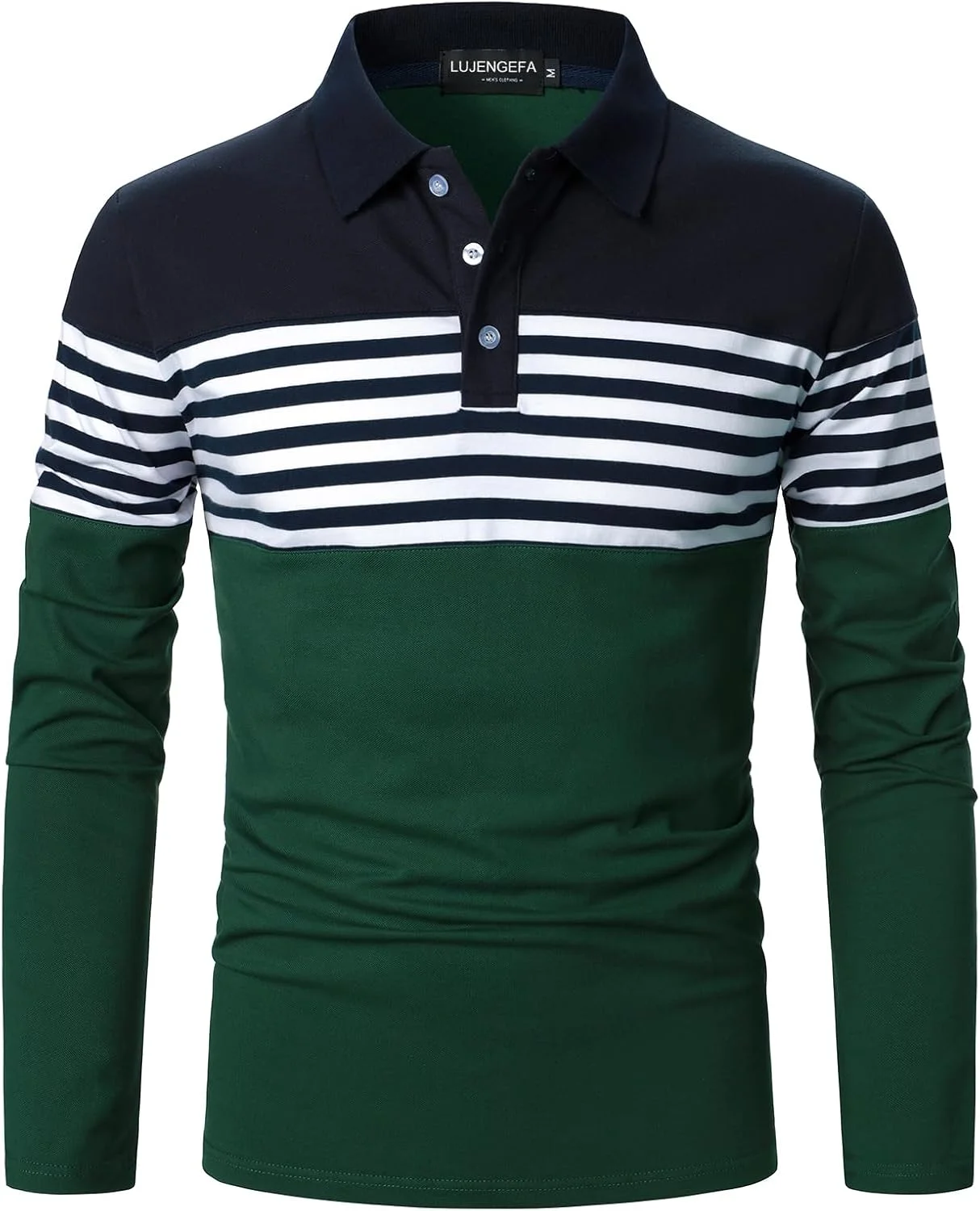 پولوشرت مردانه آستین بلند/کوتاه راه راه، کژوال، اسلیم فیت، گلف، رنگ متضاد، تی شرت نخی تابستانی