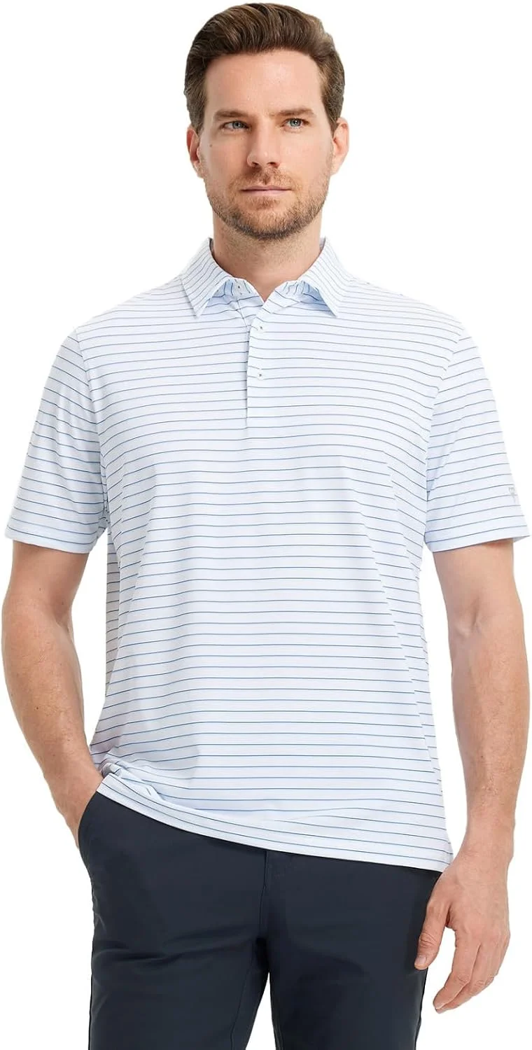 پیراهن های گلف مردانه M MAELREG، دارای قابلیت جذب رطوبت، پولوشرت راه راه، مناسب برای ورزش و کار، آستین کوتاه پیراهن های گلف مردانه M MAELREG، دارای قابلیت جذب رطوبت، پولوشرت راه راه، مناسب برای ورزش و کار، آستین کوتاه