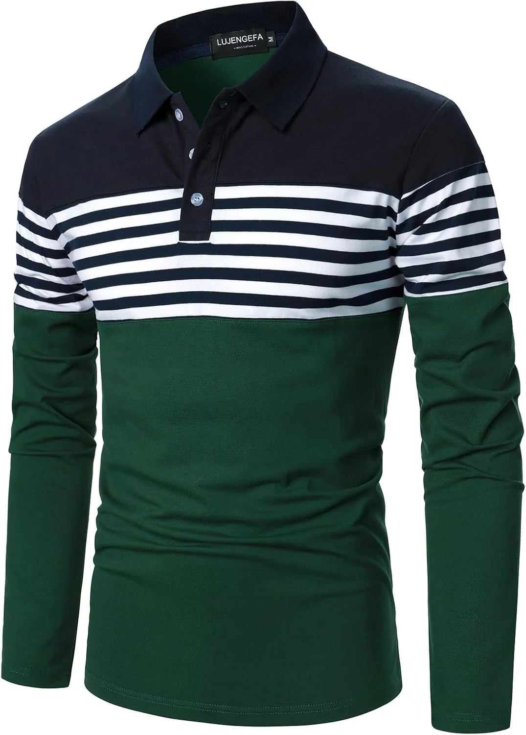 پولوشرت مردانه آستین بلند/کوتاه راه راه، کژوال، اسلیم فیت، گلف، رنگ متضاد، تی شرت نخی تابستانی