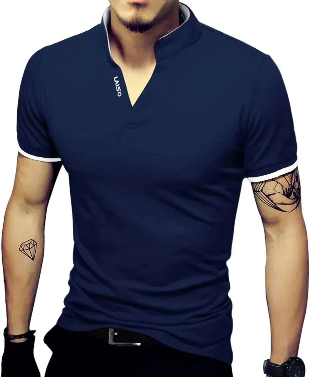 تی‌شرت‌های پولو مردانه لاگییر، آستین کوتاه/بلند، تی‌شرت‌های کژوال، فیت اسلیم، تی‌شرت‌های پولو نخی برای مردان