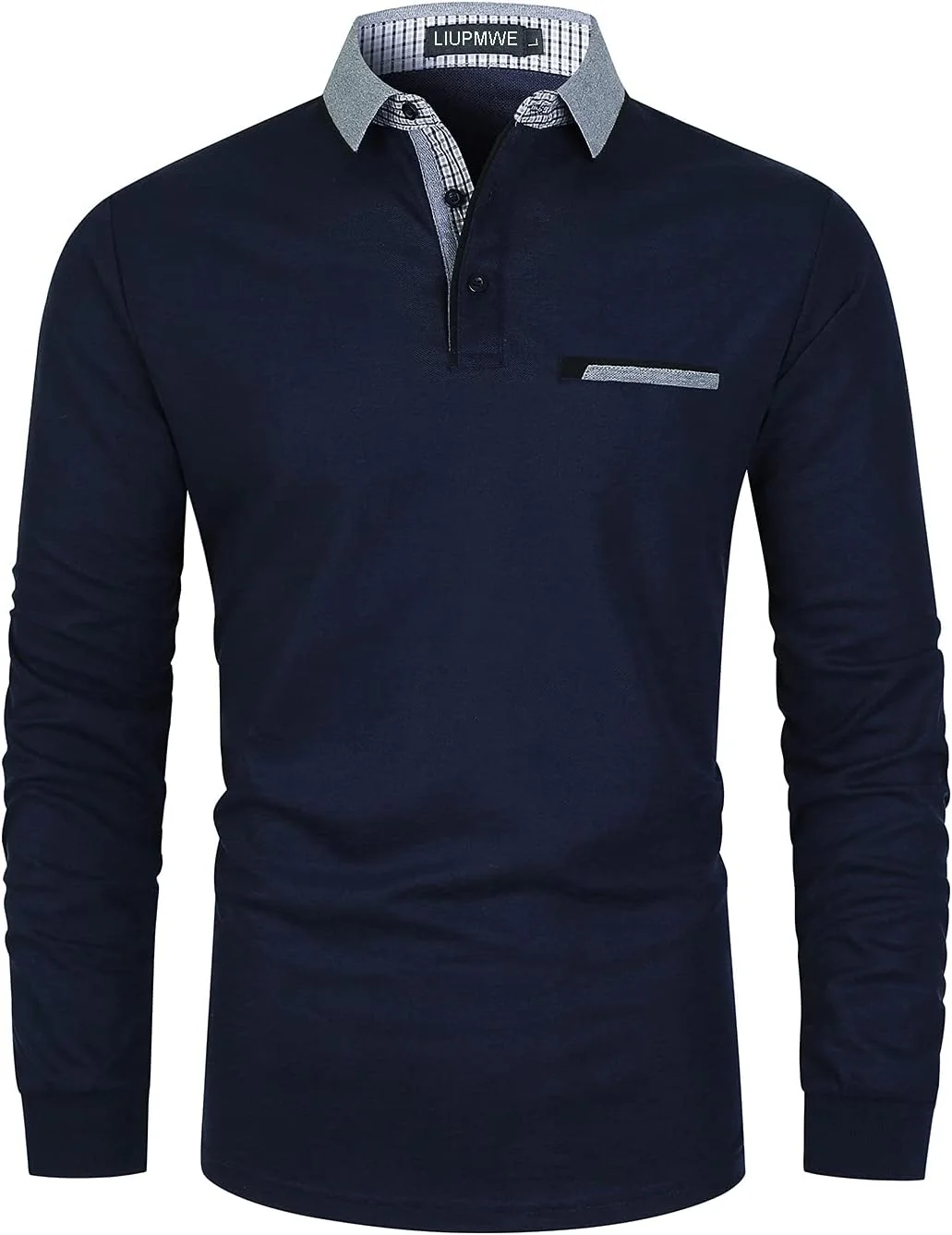پولوشرت آستین بلند مردانه LIUPMWE، پیراهن گلف یقه دار طرح چهارخانه کلاسیک، پولوشرت های کژوال نخی پولوشرت آستین بلند مردانه LIUPMWE، پیراهن گلف یقه دار طرح چهارخانه کلاسیک، پولوشرت های کژوال نخی