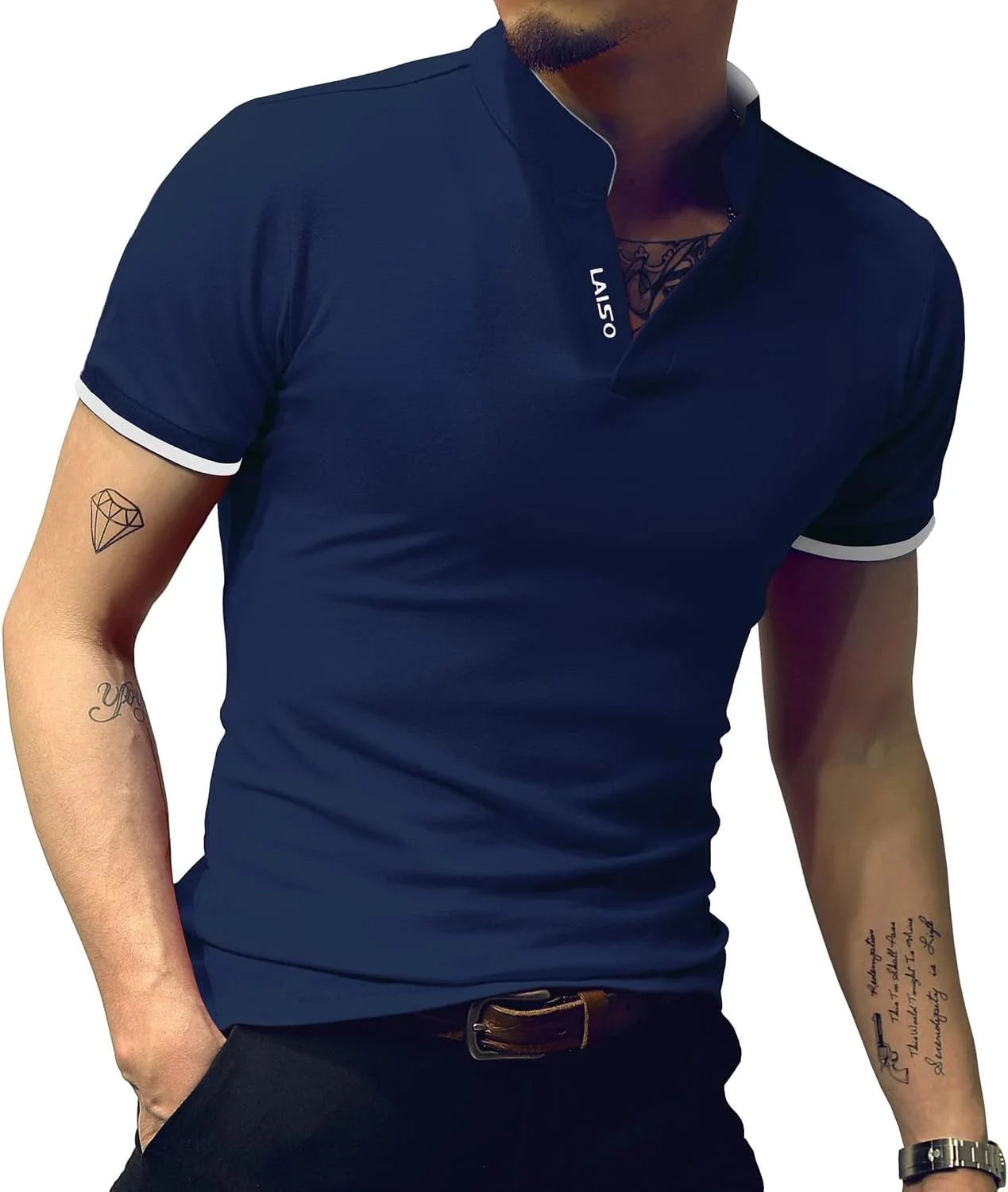 تی‌شرت‌های پولو مردانه لاگییر، آستین کوتاه/بلند، تی‌شرت‌های کژوال، فیت اسلیم، تی‌شرت‌های پولو نخی برای مردان