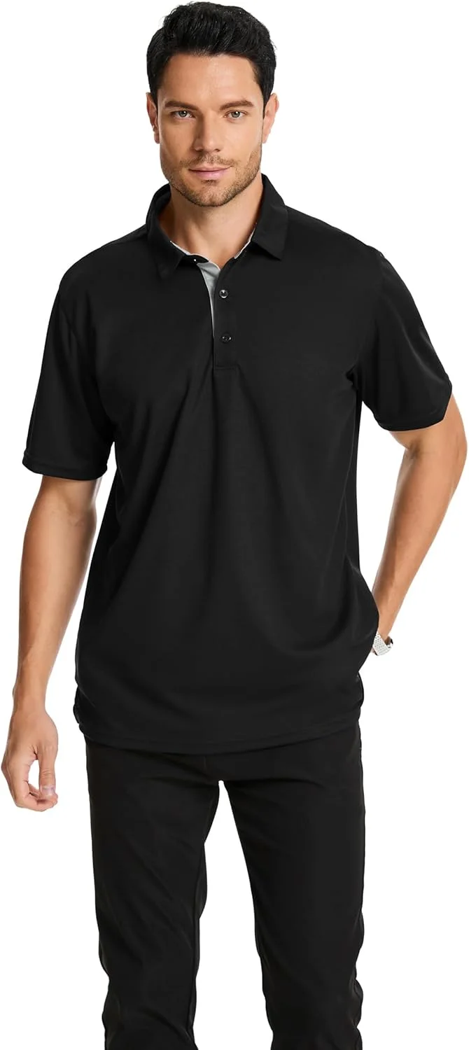 ست 3 عددی پولوشرت مردانه آستین کوتاه با قابلیت خشک شدن سریع و جذب رطوبت، مناسب گلف و استفاده روزمره