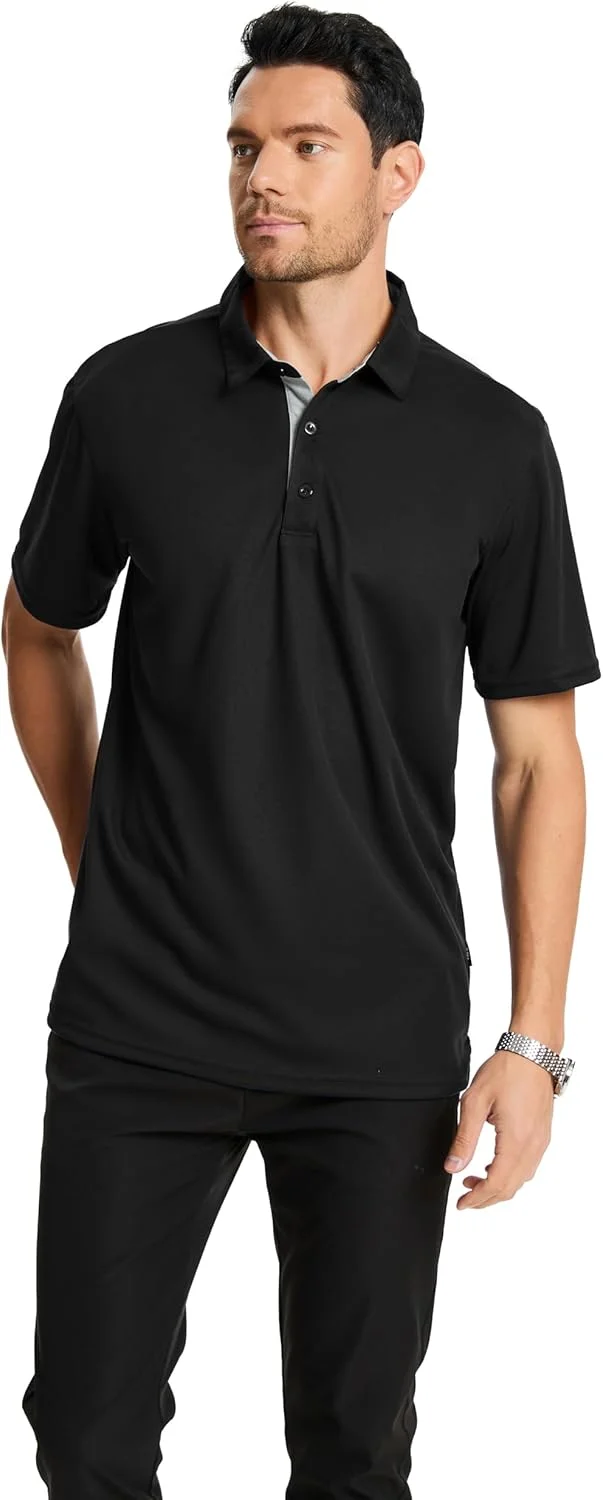 ست 3 عددی پولوشرت مردانه آستین کوتاه با قابلیت خشک شدن سریع و جذب رطوبت، مناسب گلف و استفاده روزمره