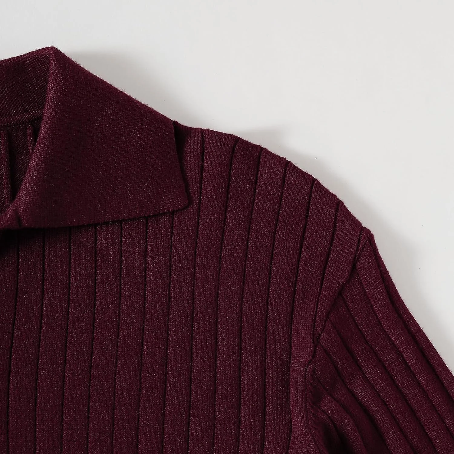 پولوشرت آستین بلند مردانه یقه هفت بافتنی، پلیور راه راه، مناسب پاییز و زمستان، استفاده روزمره