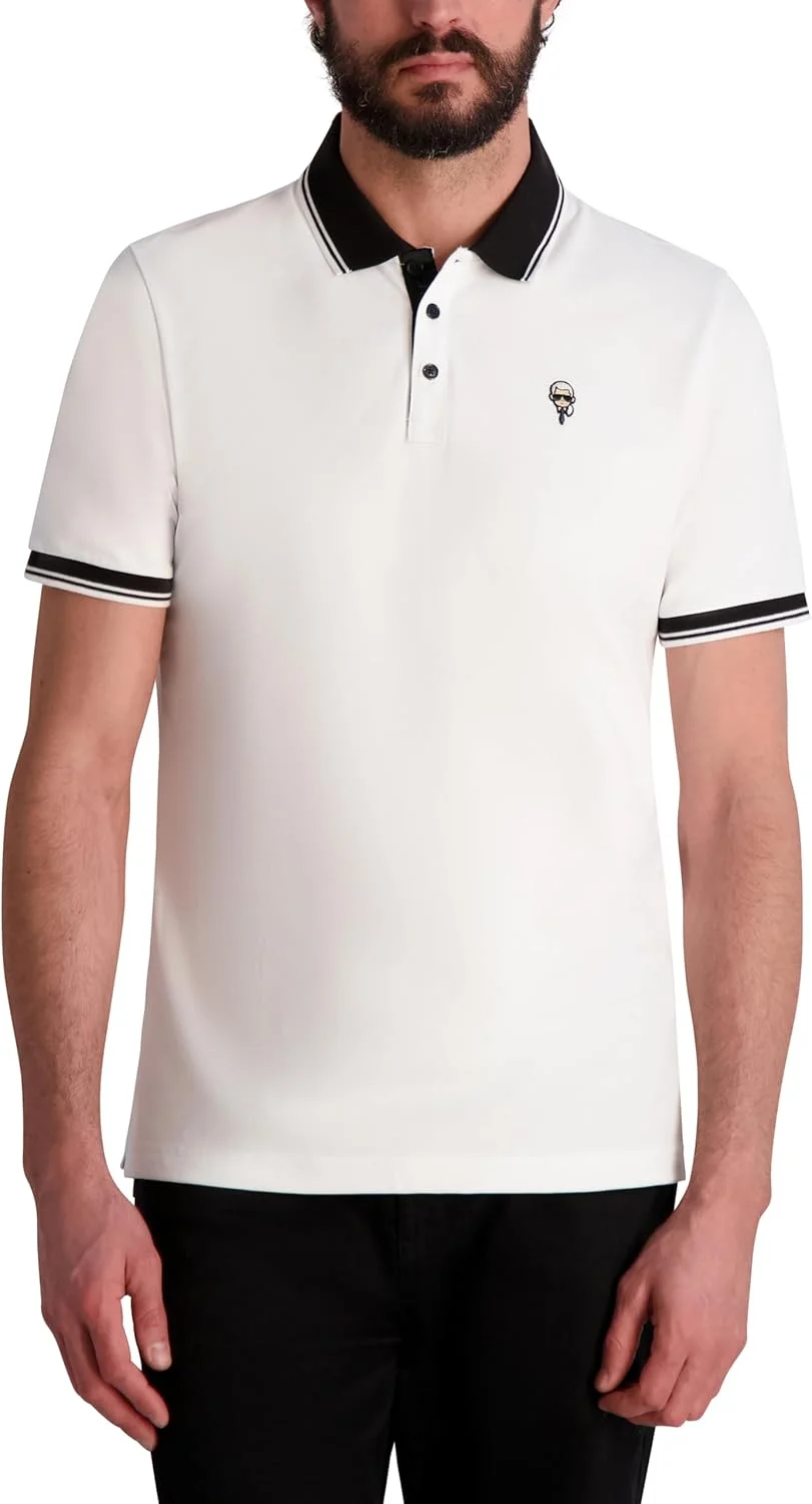 پولوشرت مردانه یقه دار آستین کوتاه با طرح گرافیکی کارل پولوشرت مردانه یقه دار آستین کوتاه با طرح گرافیکی کارل