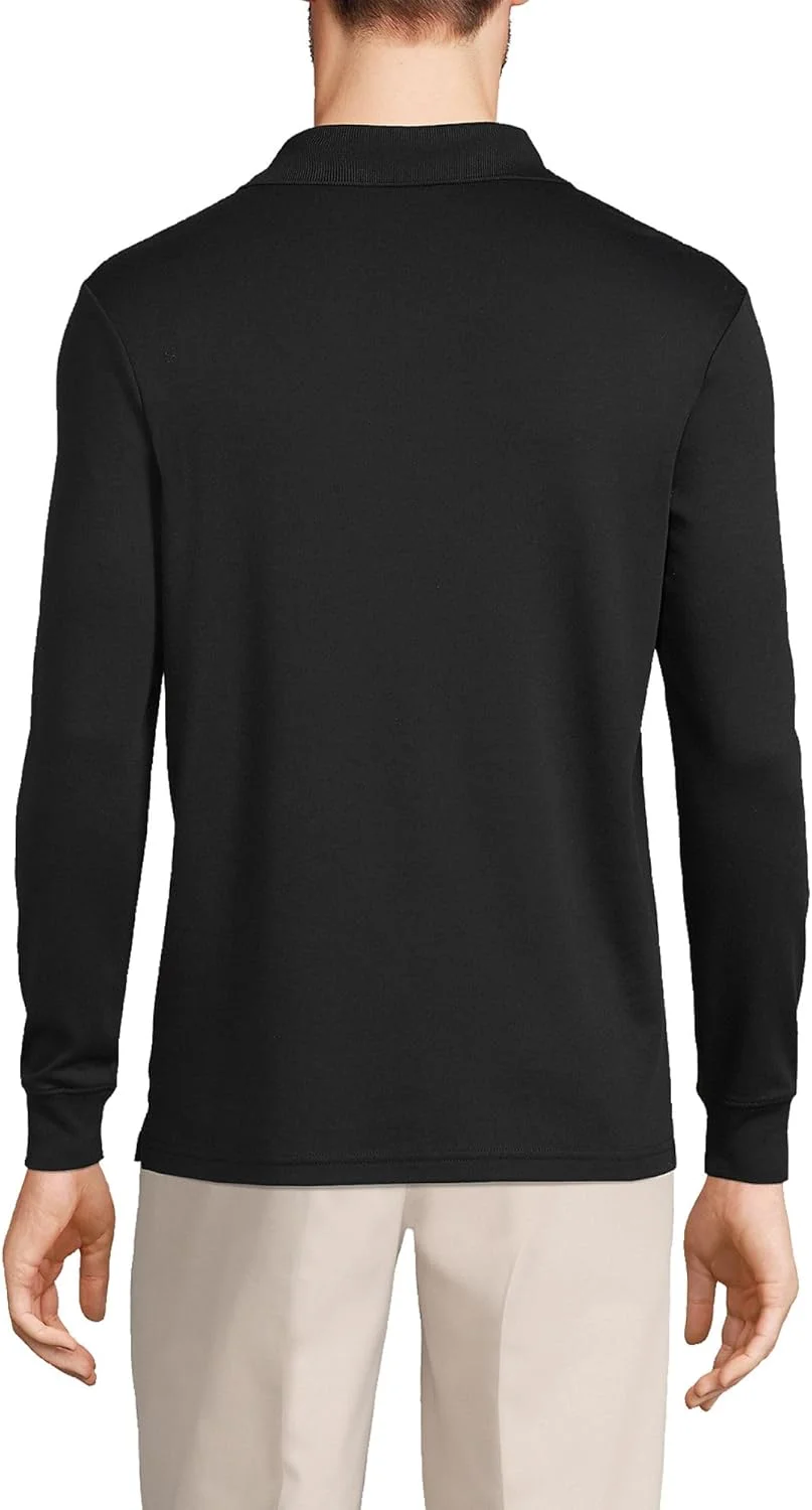 پولوشرت آستین بلند مردانه Lands' End از پنبه سوپیما تولید آمریکا