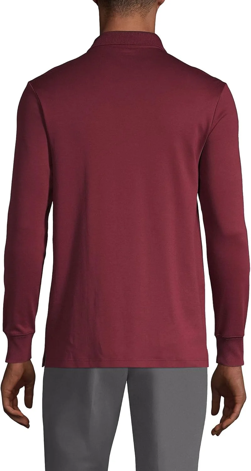 پولوشرت آستین بلند مردانه Lands' End پنبه سوپیما با جیب پولوشرت آستین بلند مردانه Lands' End پنبه سوپیما با جیب