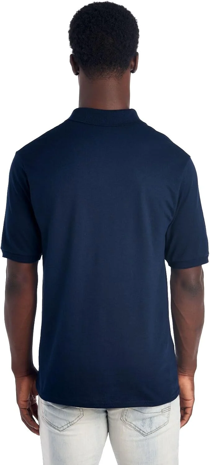 پولوشرت آستین کوتاه مردانه Jerzees، ترکیبی از پنبه، دو دکمه، برش معمولی، سایزهای S-5x پولوشرت آستین کوتاه مردانه Jerzees، ترکیبی از پنبه، دو دکمه، برش معمولی، سایزهای S-5x