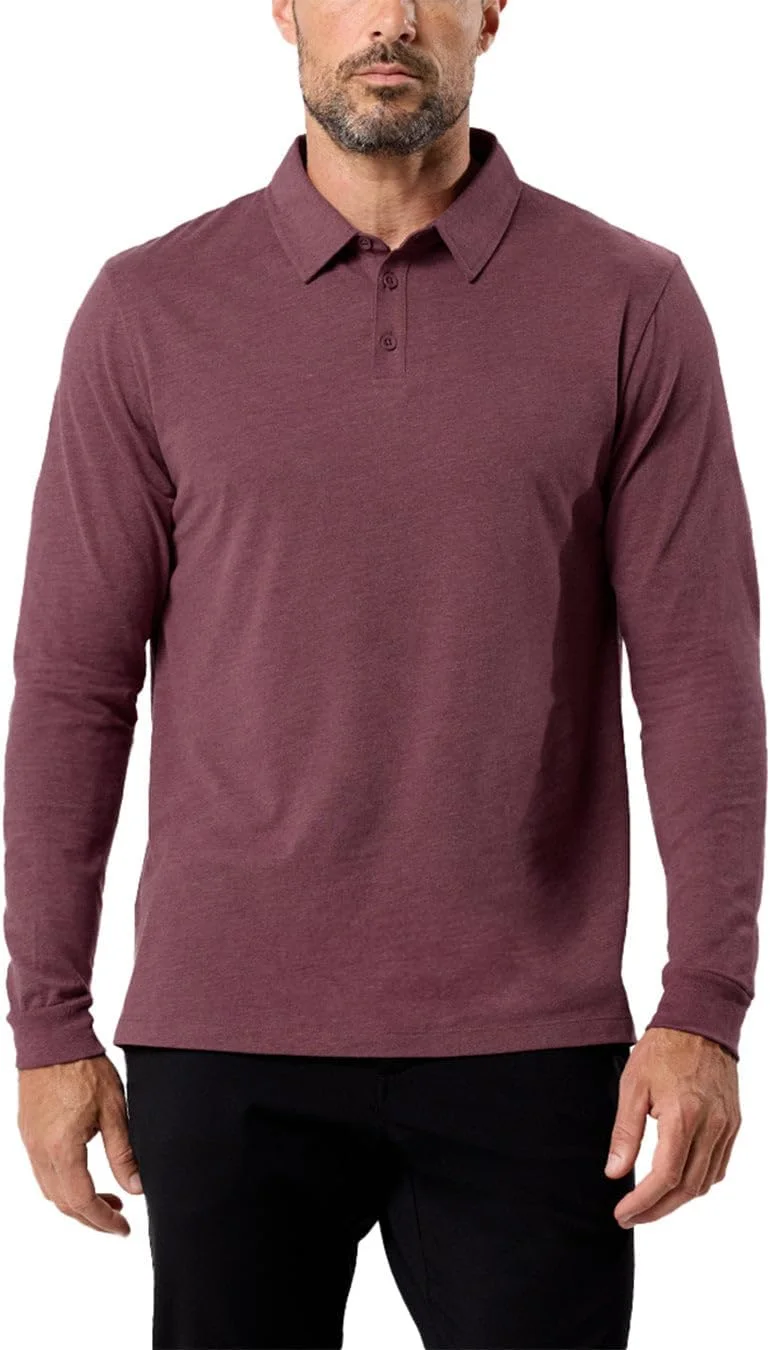 پولوشرت آستین بلند مردانه S-4XL - تیشرت یقه دار Slim-Fit برای گلف، کار و استفاده روزمره، ترکیبی از پنبه و راحتی