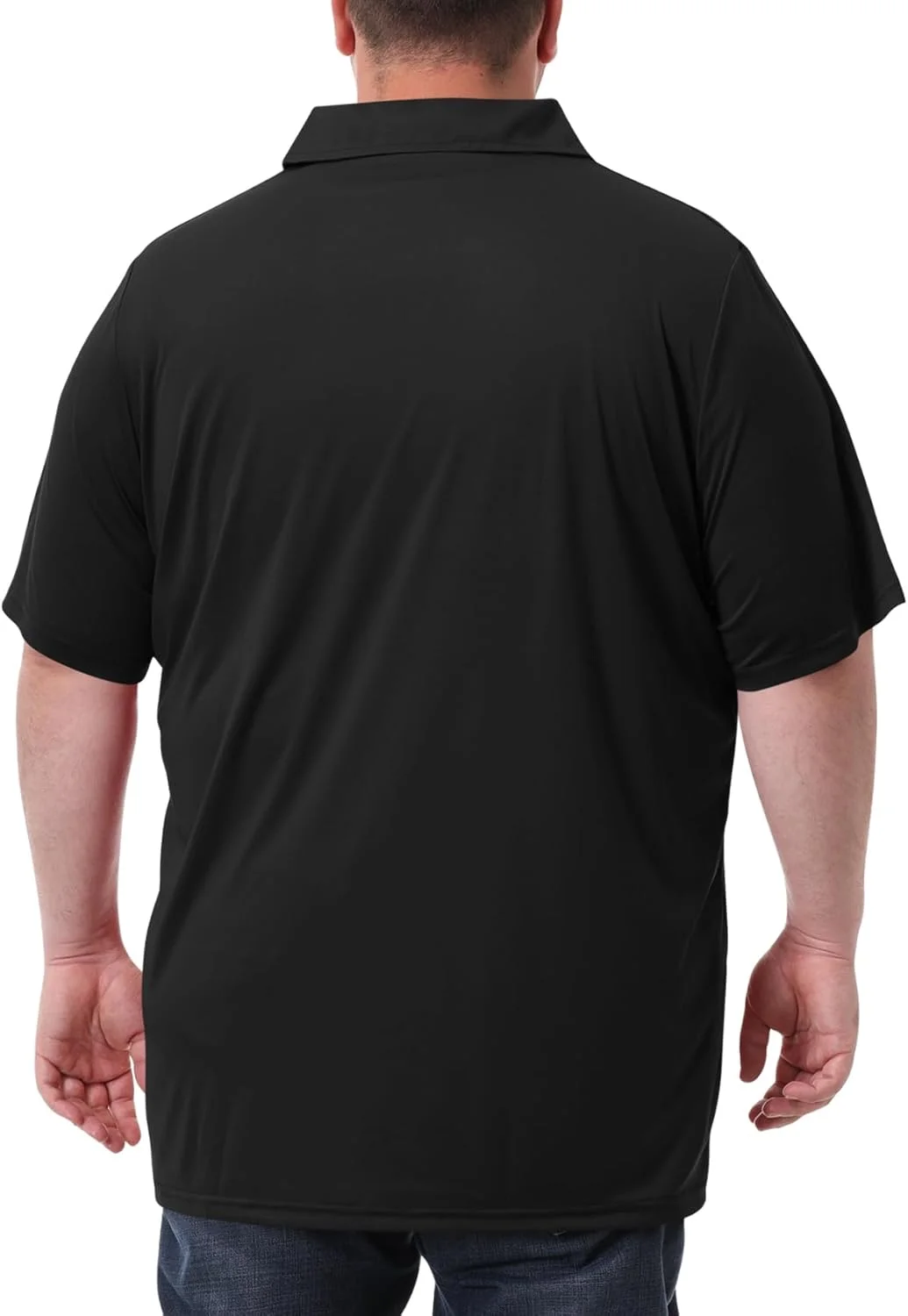 پولوشرت مردانه سایز بزرگ و قد بلند، محافظت در برابر اشعه ماوراء بنفش 50+، مناسب کار غیر رسمی، خشک شوندگی سریع، آستین کوتاه، یقه دار (XL-8XL)