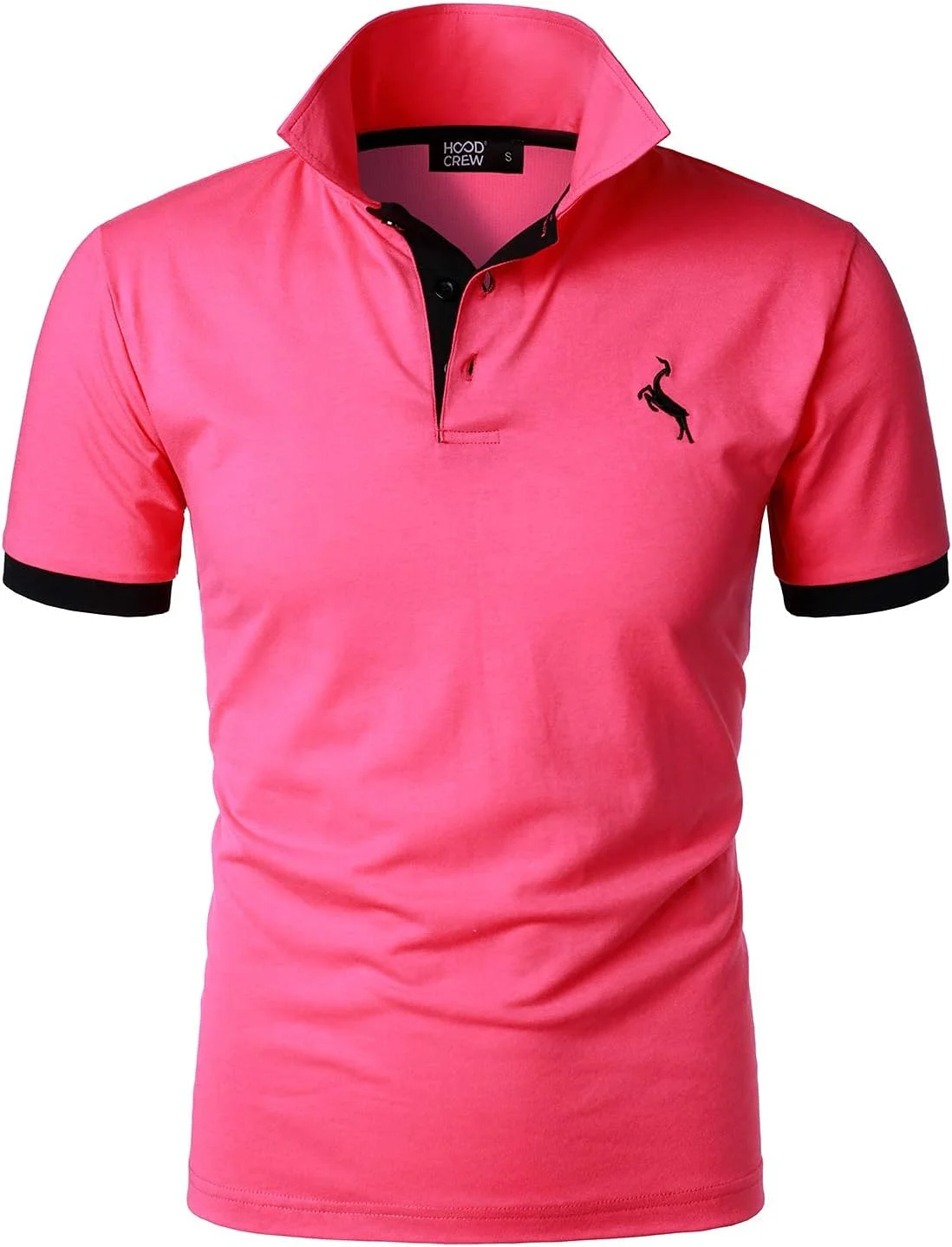 HOOD CREW تیشرت پولو کلاسیک مردانه آستین کوتاه، تاپ های غیررسمی سبک HOOD CREW تیشرت پولو کلاسیک مردانه آستین کوتاه، تاپ های غیررسمی سبک