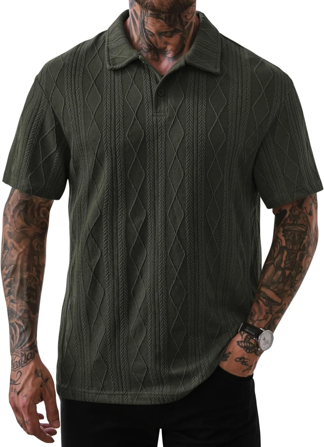 پولوشرت بافتنی مردانه، مدل آزاد، کشی، مناسب تابستان (S-XXL)