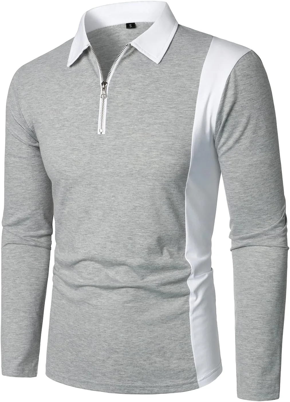 تی شرت آستین بلند مردانه مدل پولو با طراحی رنگی و زیپ