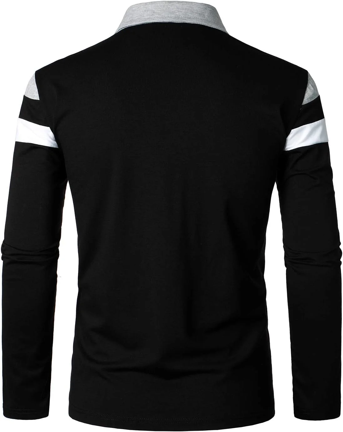 پولوشرت آستین بلند مردانه HOOD CREW، تیشرت های غیر رسمی و اسلیم فیت با رنگ های متضاد و تکه دوزی، تاپ های نخی پولوشرت آستین بلند مردانه HOOD CREW، تیشرت های غیر رسمی و اسلیم فیت با رنگ های متضاد و تکه دوزی، تاپ های نخی