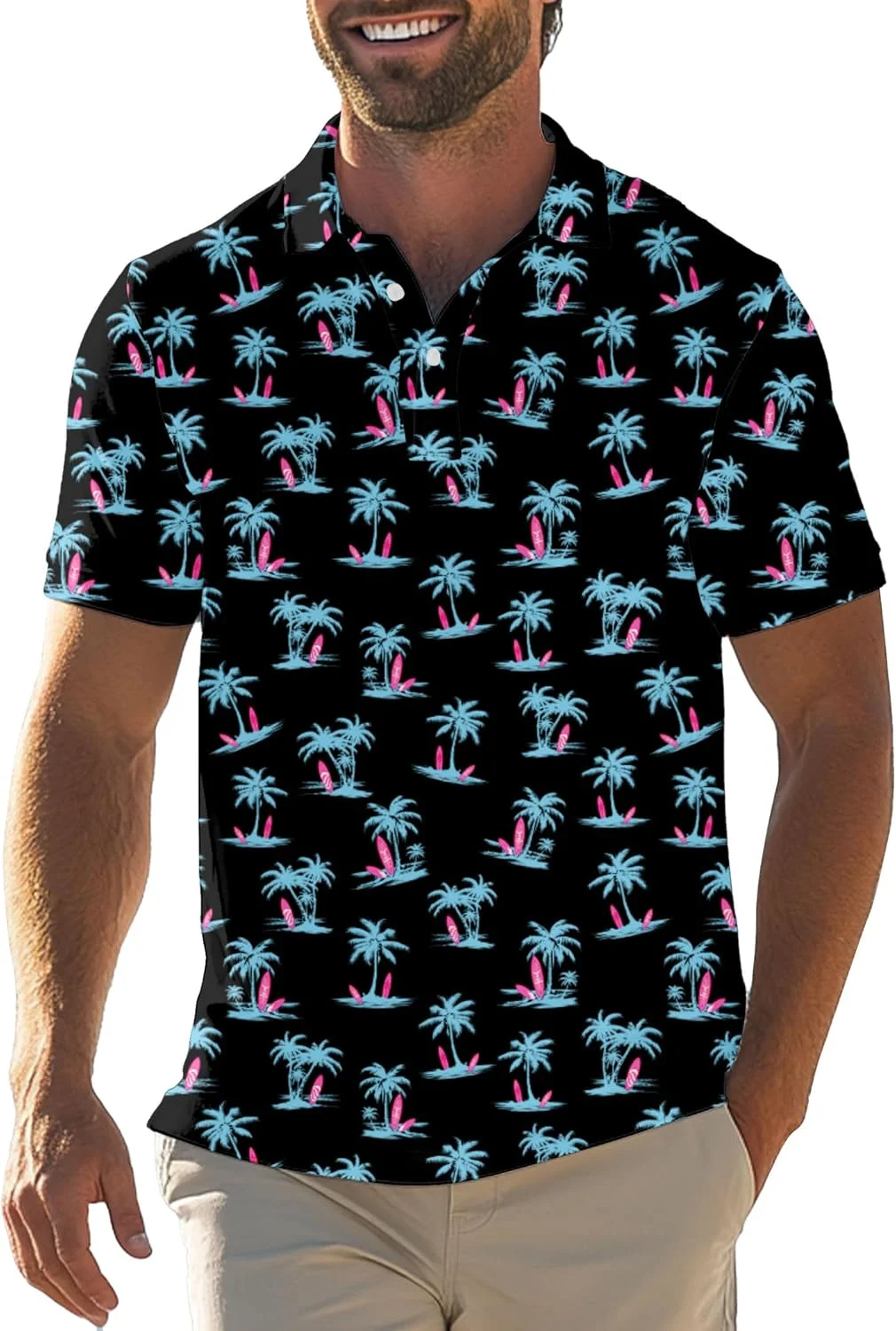 پولوشرت مردانه طرح‌دار مناسب گلف، با قابلیت جذب رطوبت و خشک شدن سریع، سایز M-XXL