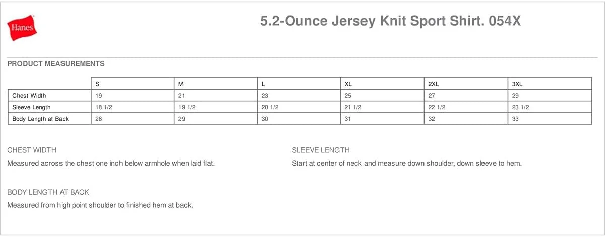 تی شرت ورزشی یقه گرد Hanes 054X