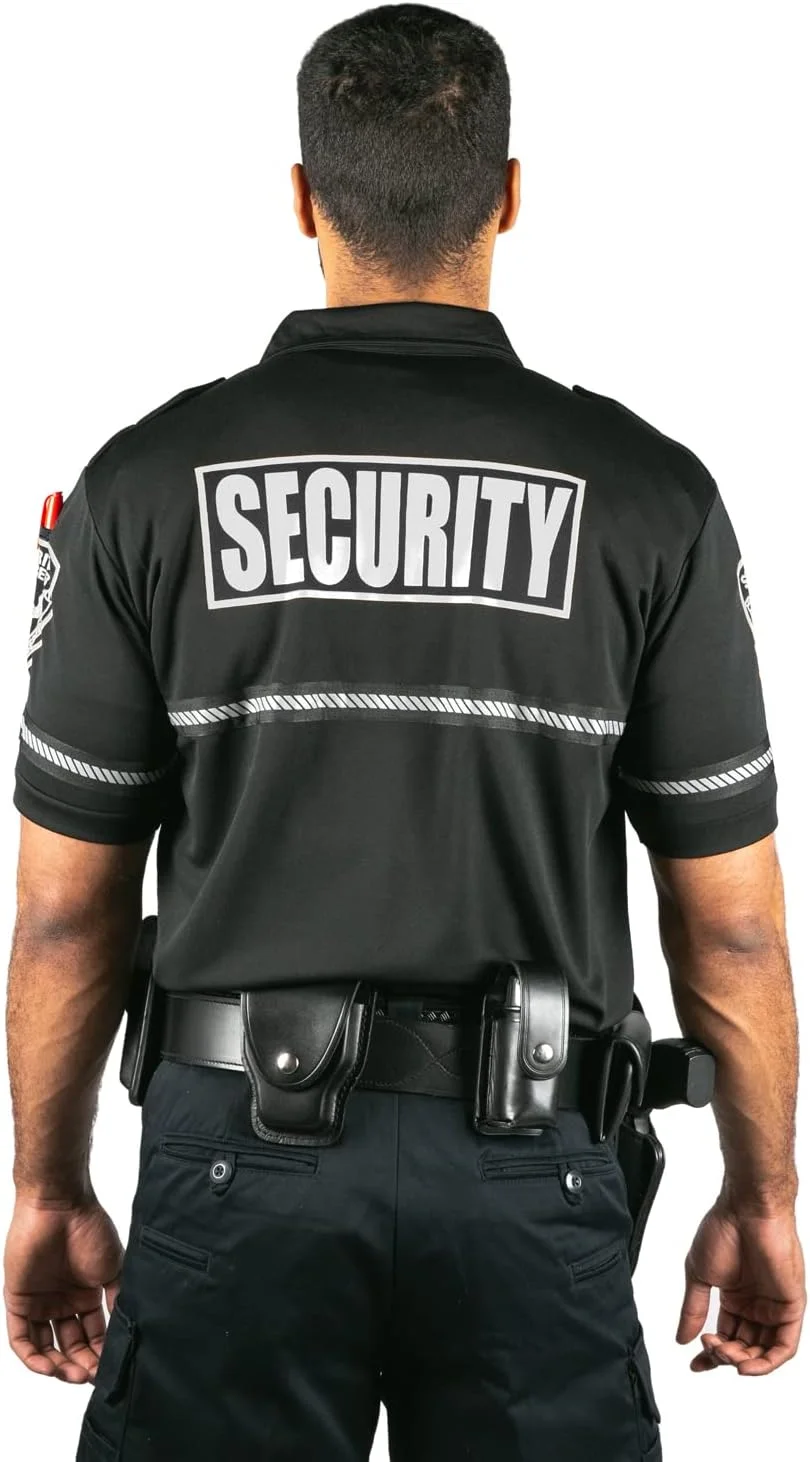پیراهن پولو گشت دوچرخه سواری با نشان امنیتی درجه یک، تکه دوزی، جیب زیپ دار و نوارهای بازتابنده