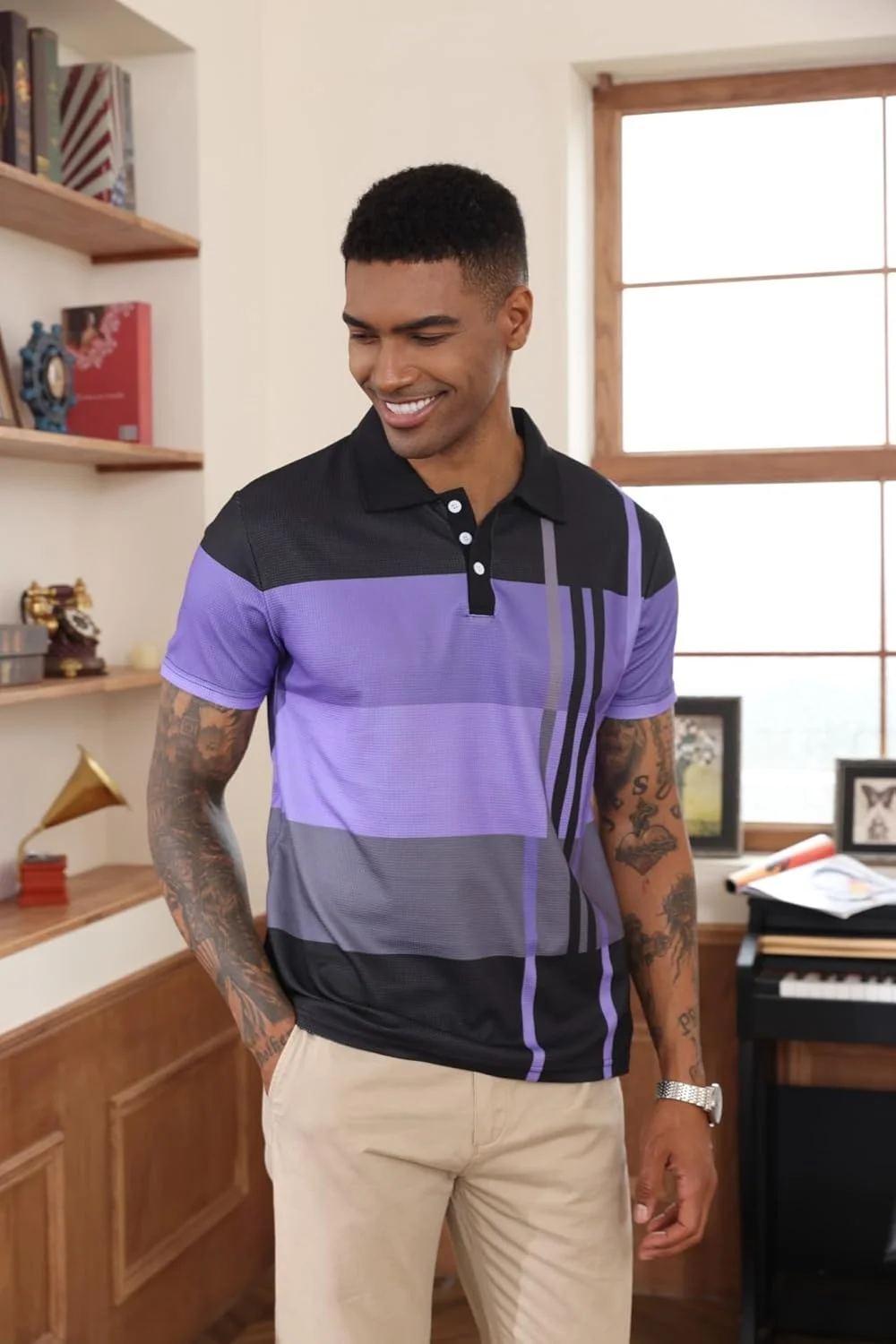 پولوشرت آستین کوتاه مردانه اندورا دور، تیشرت های چاپی گلف غیر رسمی، پیراهن ورزشی تابستانی با قابلیت جذب رطوبت