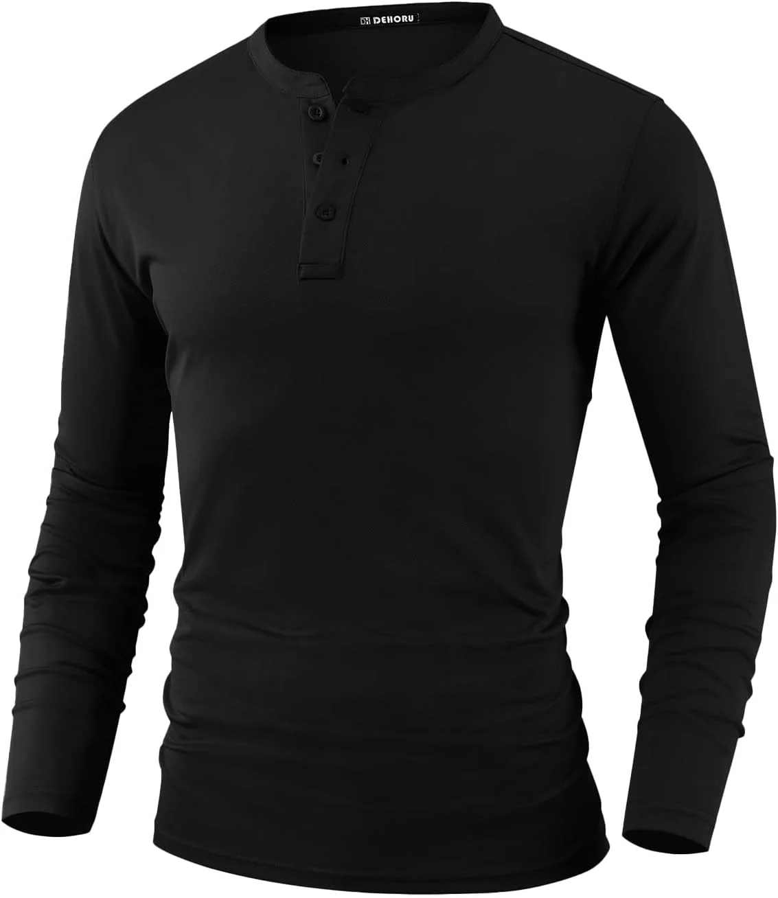 تی شرت آستین بلند مردانه مدل هنلی، تی شرت یقه دار دکمه دار سبک و راحت با قابلیت خشک شدن سریع