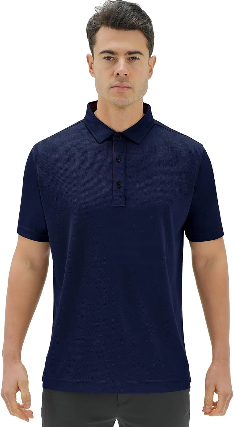 پولوشرت مردانه DEOLAX، آستین کوتاه، مناسب گلف، با طراحی ساده و پارچه نرم و خنک