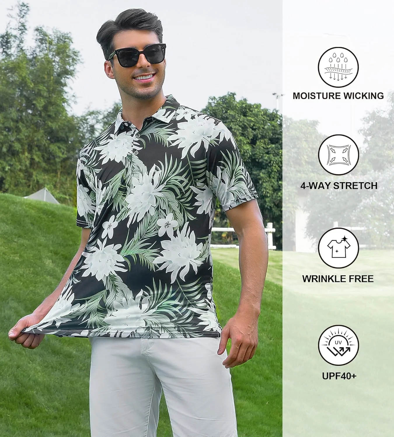 پولوشرت های گلف مردانه Damipow، آستین کوتاه و با قابلیت خشک شدن سریع پولوشرت های گلف مردانه Damipow، آستین کوتاه و با قابلیت خشک شدن سریع