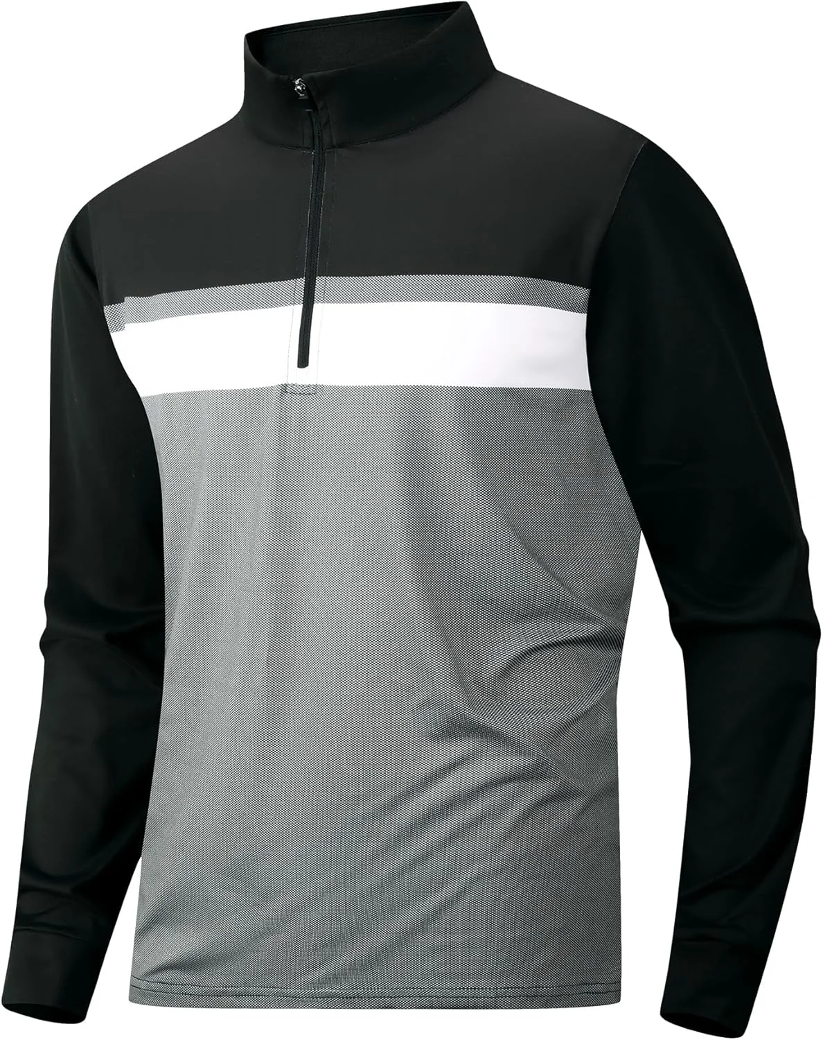 پلیور مردانه آستین بلند زیپ دار Damipow، مناسب گلف، پیراهن ورزشی زیپ دار، پولوشرت ورزشی مناسب دویدن و فعالیت های خارج از منزل برای مردان