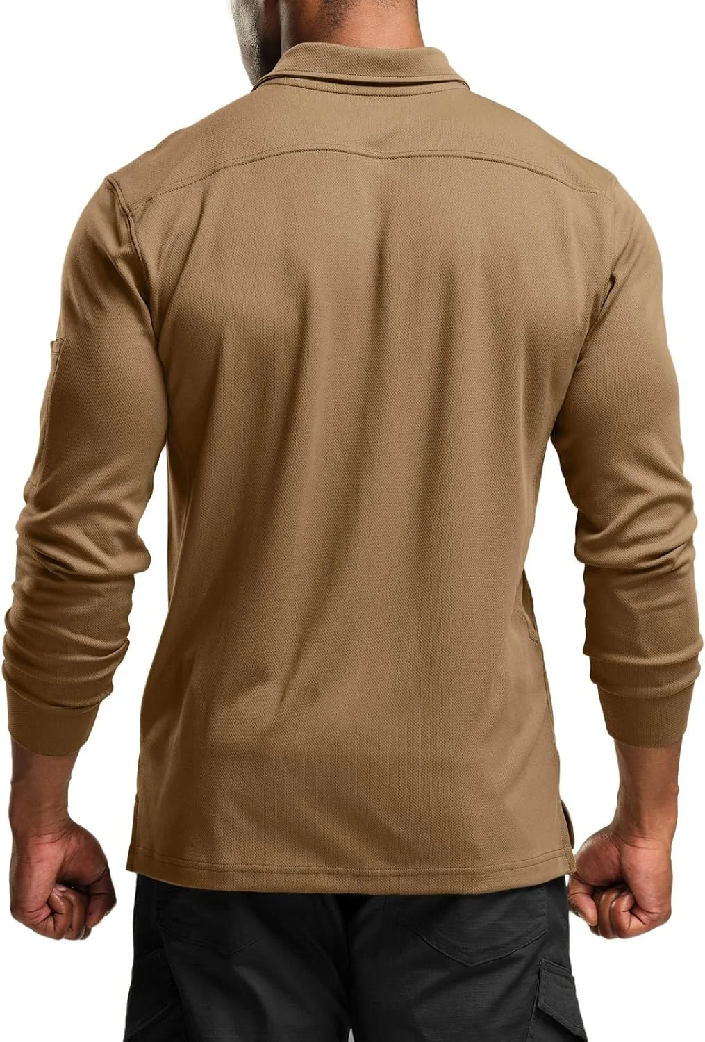 پولوشرت مردانه CQR، آستین بلند، پیراهن تاکتیکال، پیراهن پیکه UPF 50+ مناسب فضای باز، پیراهن گلف سبک وزن با قابلیت خشک شدن سریع