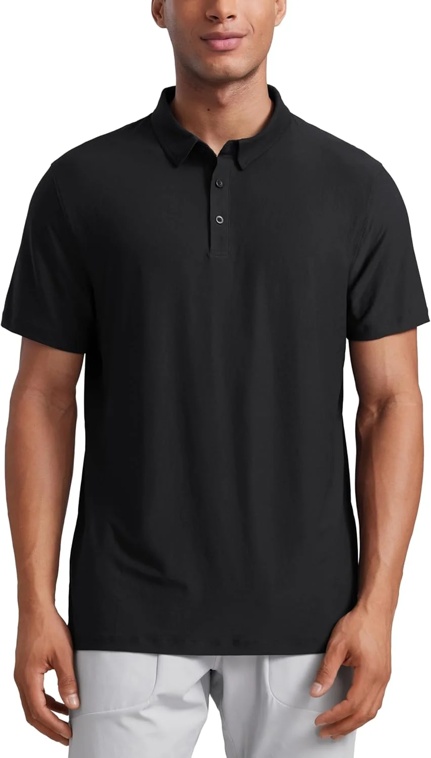 پولوشرت آستین کوتاه مردانه CRZ YOGA Cloudweight، فیت باریک، سبک وزن، دارای قابلیت جذب رطوبت، مناسب ورزش و استفاده روزمره، دکمه دار، مناسب گلف
