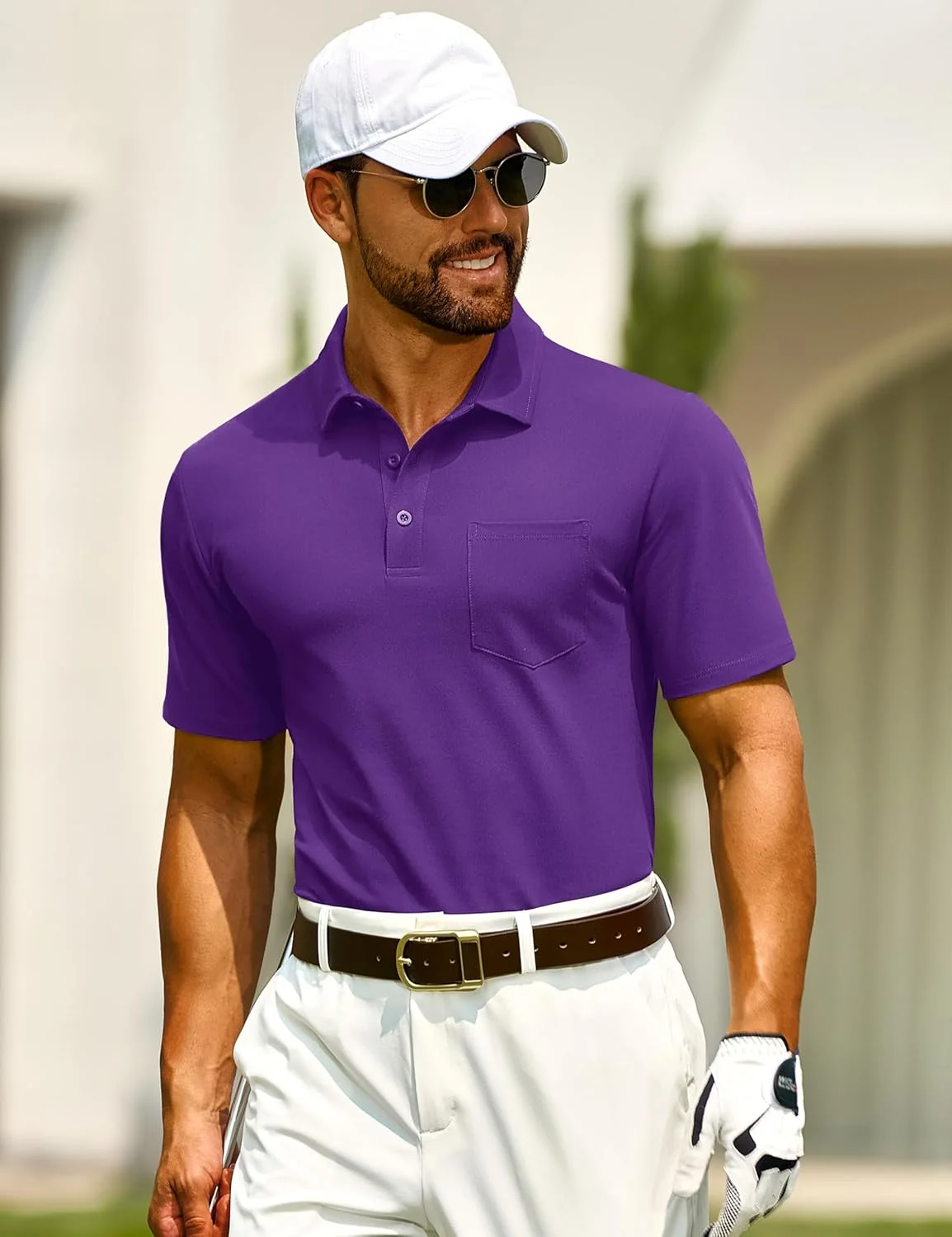 پولوشرت مردانه کتان پنبه‌ای آستین کوتاه با جیب، مدل کلاسیک و راحت با قابلیت جذب رطوبت