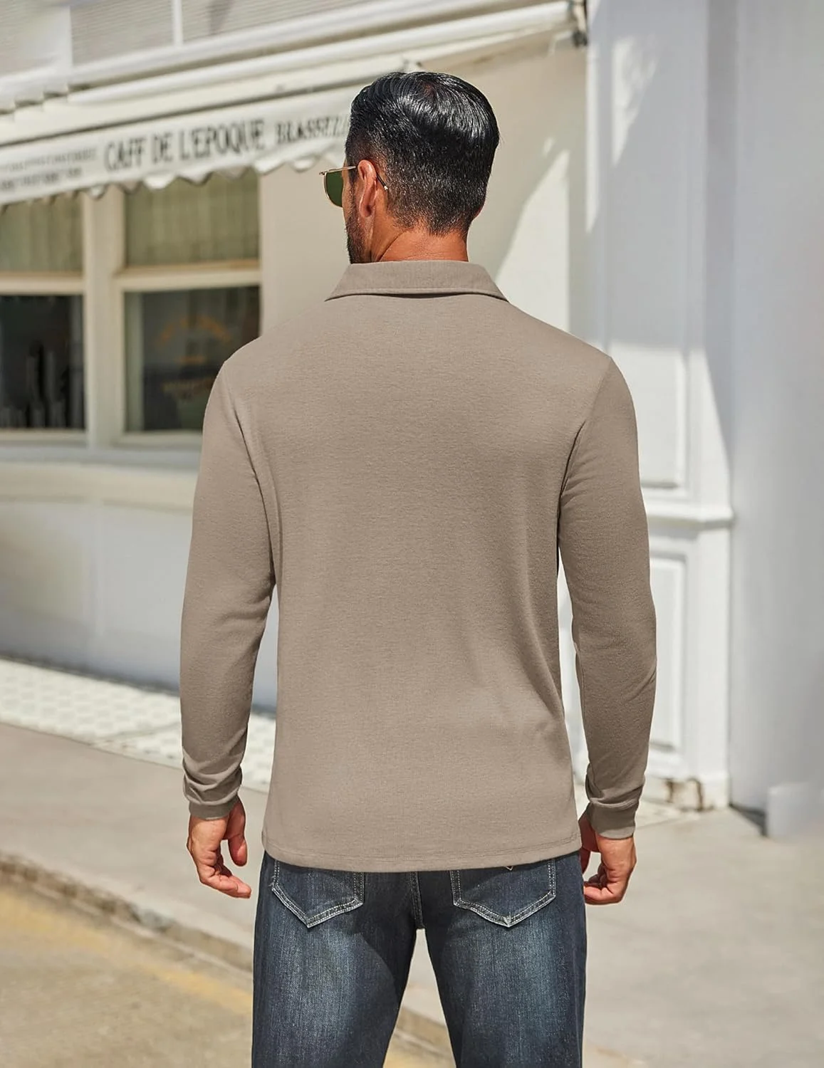 پولوشرت آستین بلند مردانه، کلاسیک، دکمه دار، تیشرت یقه دار سبک وزن مناسب گلف