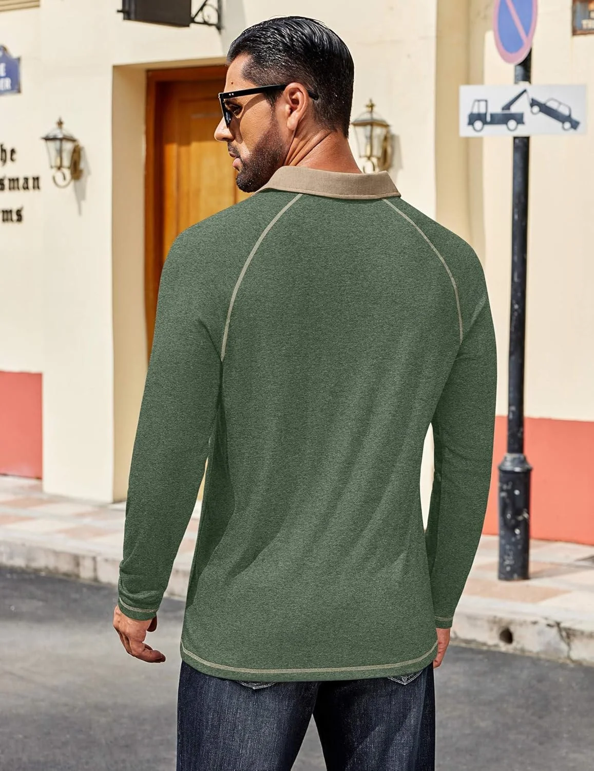 پیراهن پولو آستین بلند مردانه COOFANDY، پیراهن های دکمه دار غیر رسمی یقه دار، تی شرت گلف رگلان