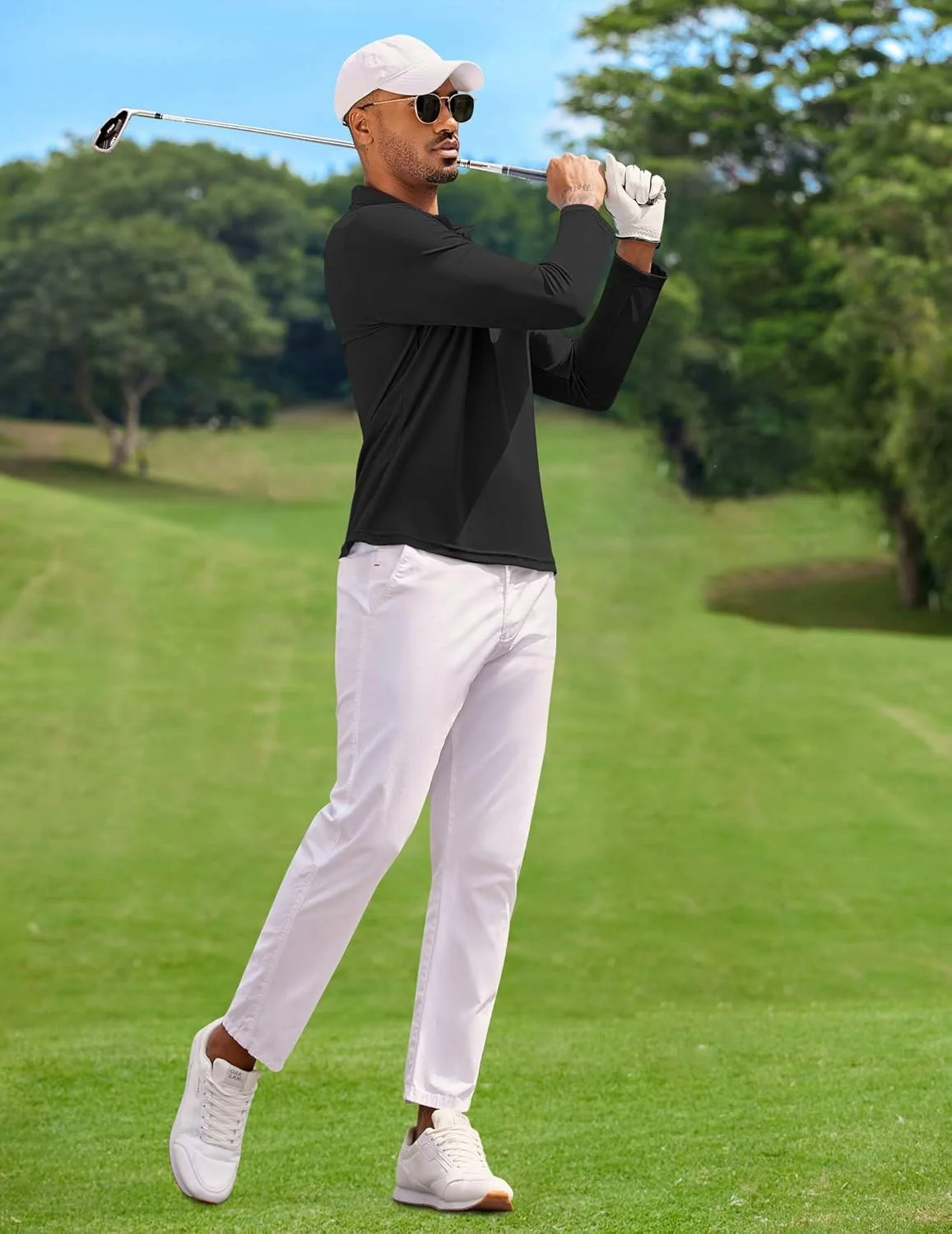 پیراهن پولو آستین بلند مردانه، ضد رطوبت، مناسب گلف، محافظت در برابر آفتاب، مناسب کار