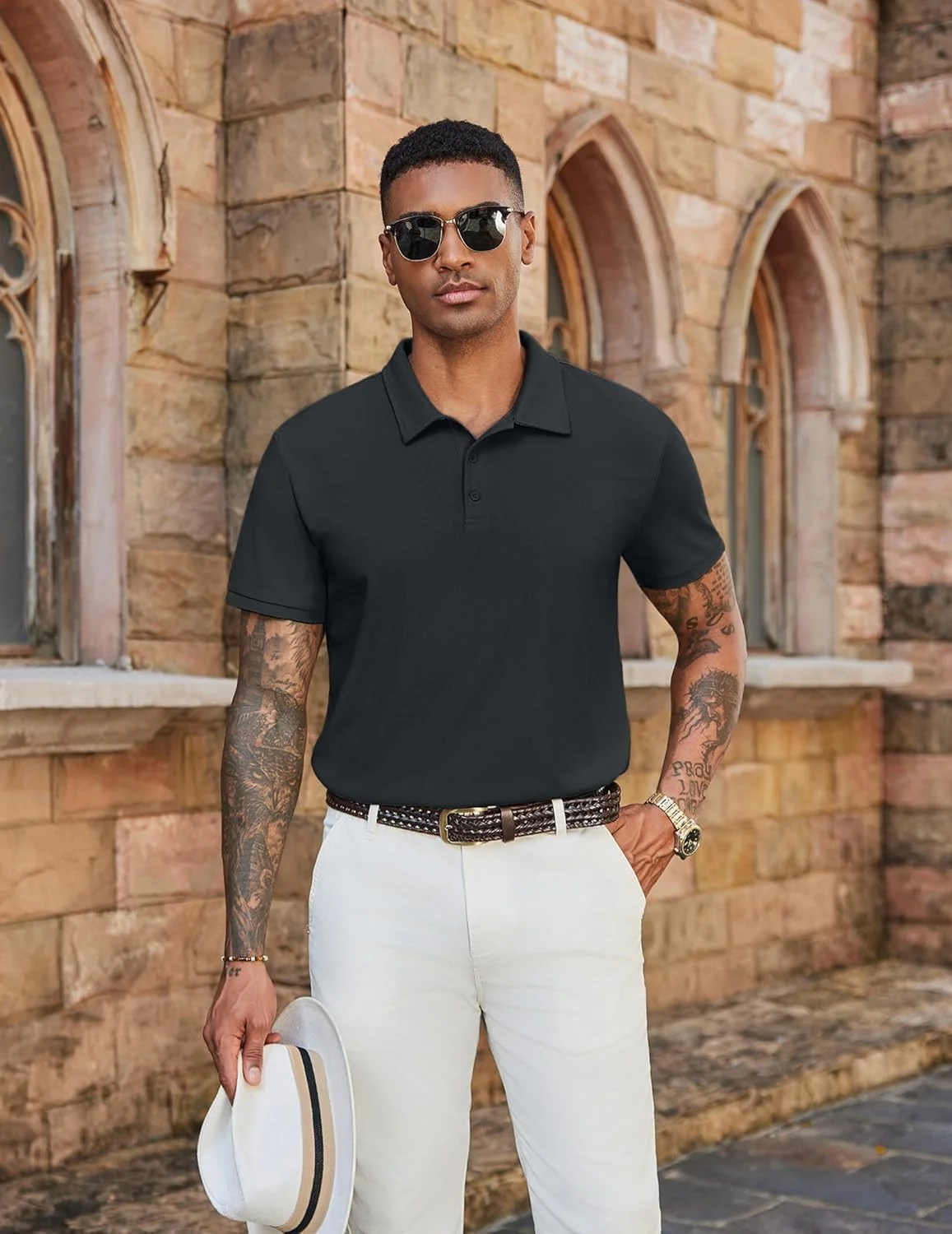 پولوشرت آستین کوتاه مردانه COOFANDY، مدل کلاسیک، مناسب گلف، تیشرت یقه دار وافل ساده و غیر رسمی پولوشرت آستین کوتاه مردانه COOFANDY، مدل کلاسیک، مناسب گلف، تیشرت یقه دار وافل ساده و غیر رسمی