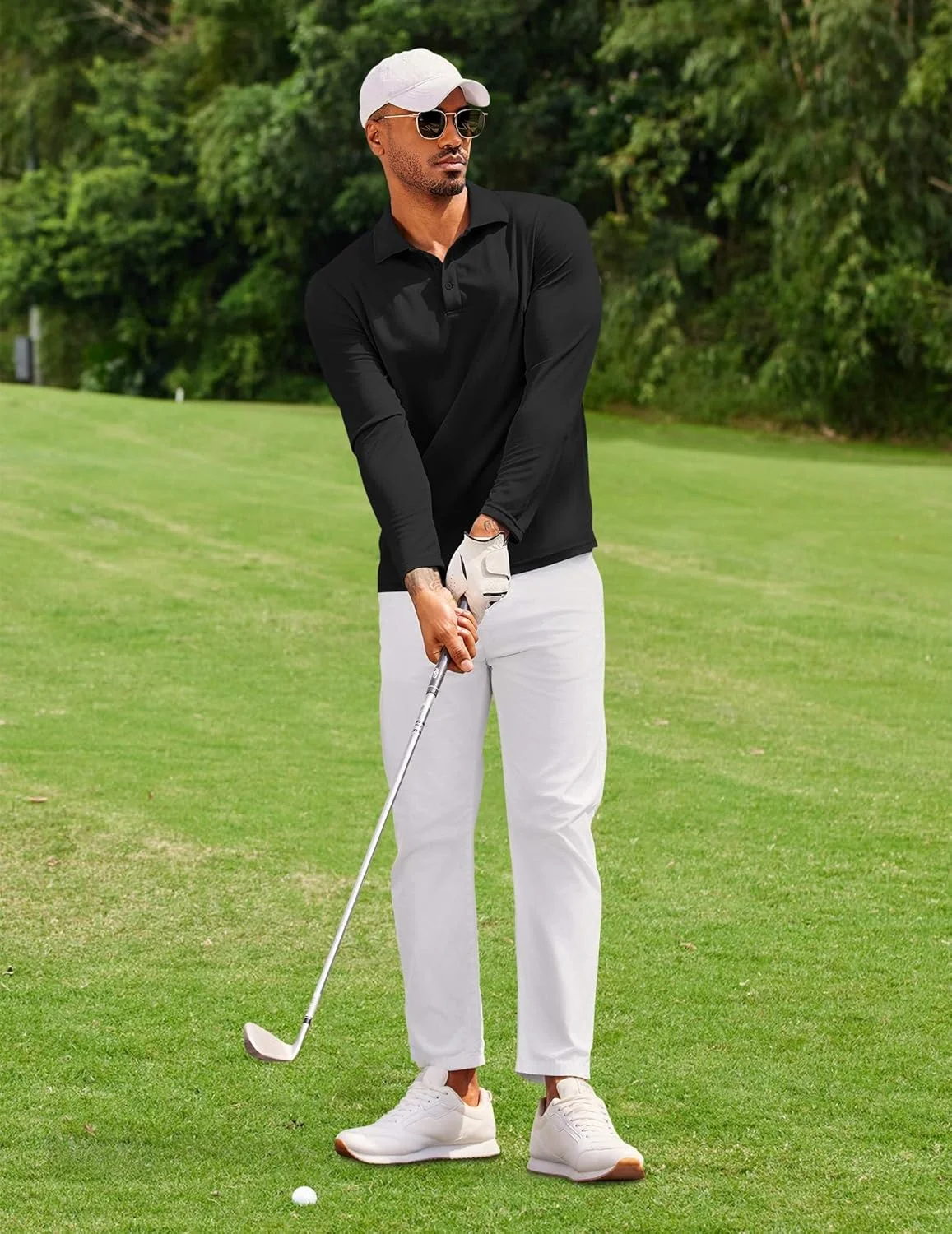 پیراهن پولو آستین بلند مردانه، ضد رطوبت، مناسب گلف، محافظت در برابر آفتاب، مناسب کار