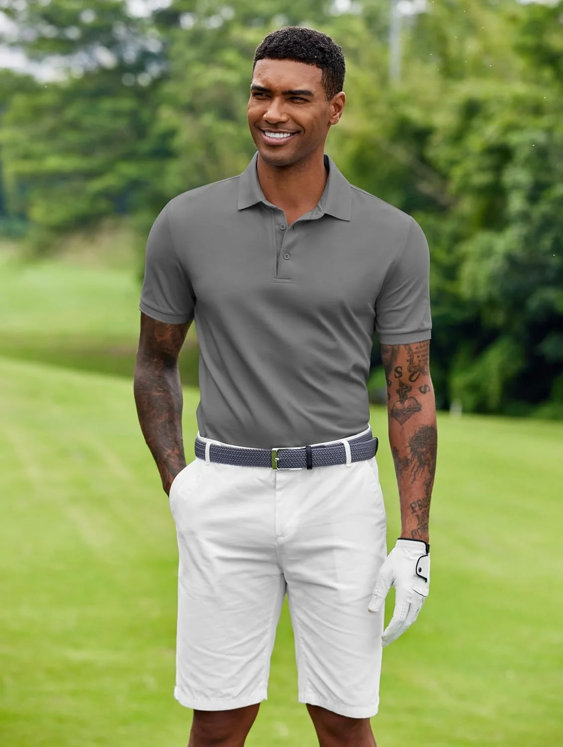 پولوشرت آستین کوتاه مردانه برای گلف، خشک‌شونده سریع، محافظت از آفتاب UFP50+، تی‌شرت‌های سبک