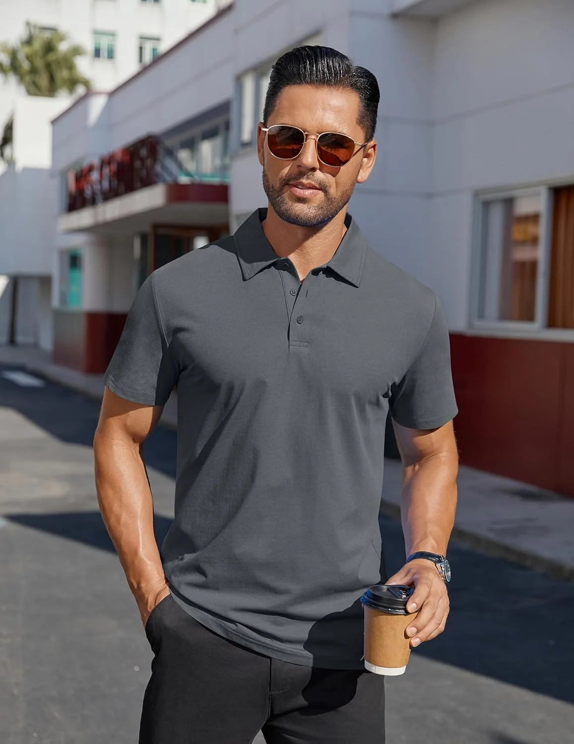 پولوشرت آستین کوتاه مردانه کوفندی، تیشرت یقه دار غیر رسمی و مناسب گلف با قابلیت جذب رطوبت پولوشرت آستین کوتاه مردانه کوفندی، تیشرت یقه دار غیر رسمی و مناسب گلف با قابلیت جذب رطوبت