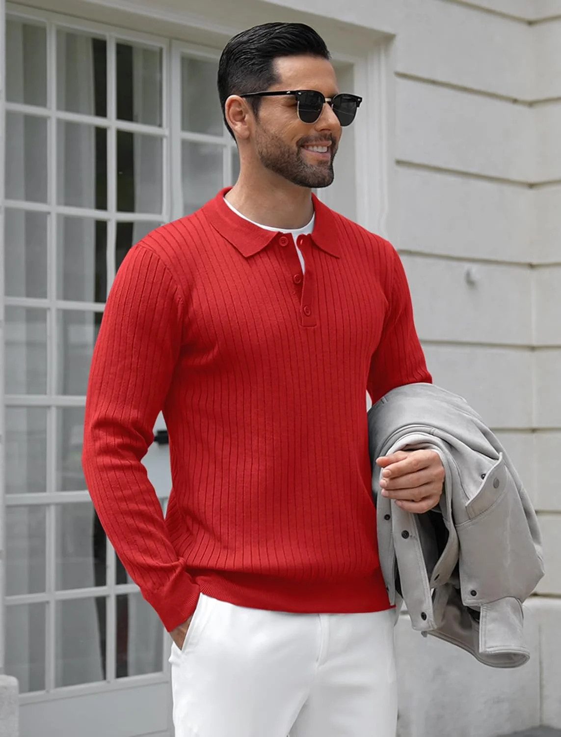 پلیور بافتنی آستین بلند مردانه COOFANDY، پلیور زمستانی، پلیور غیر رسمی، ژاکت پایه