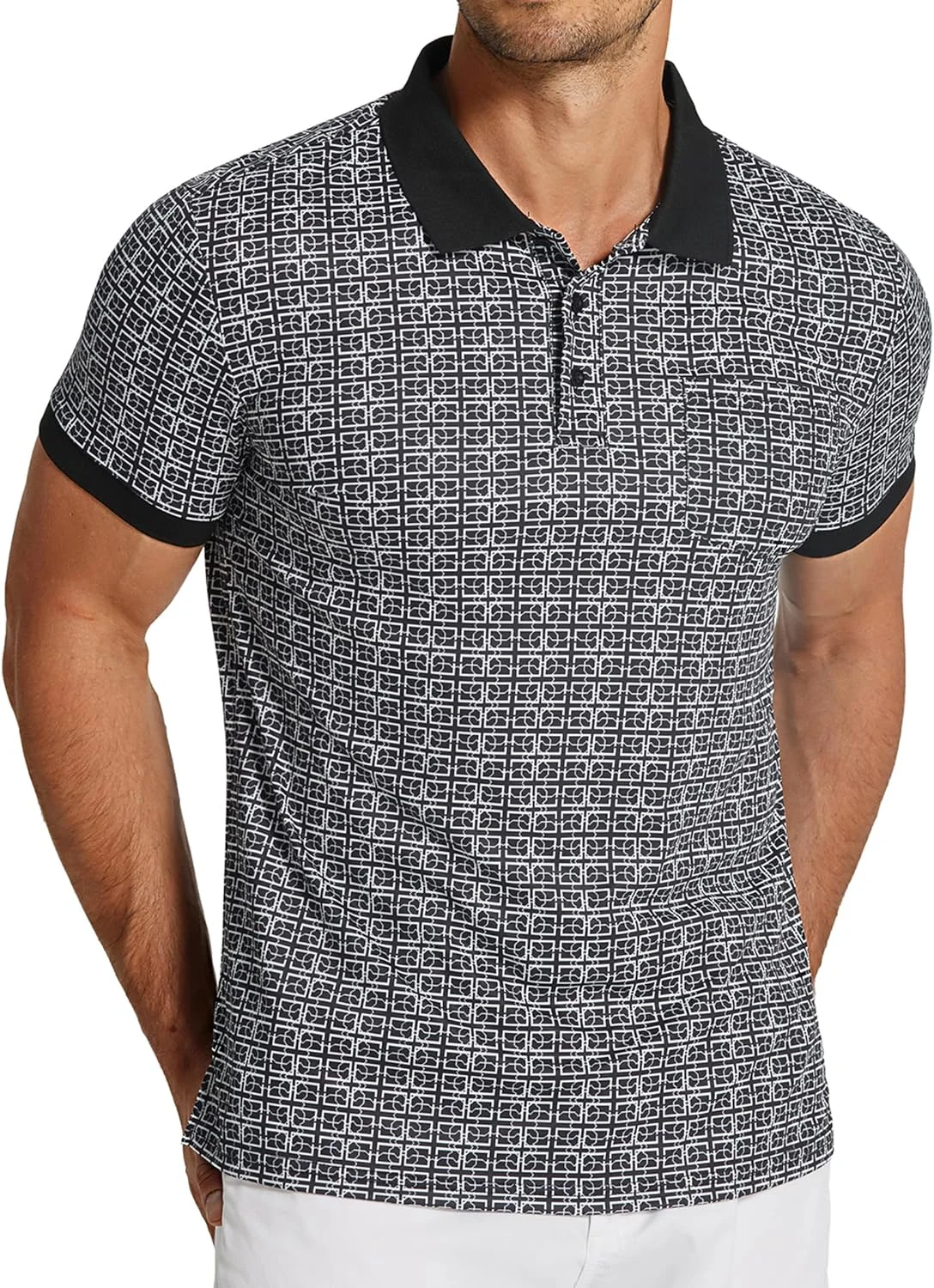 پولوشرت مردانه آستین کوتاه طرح دار