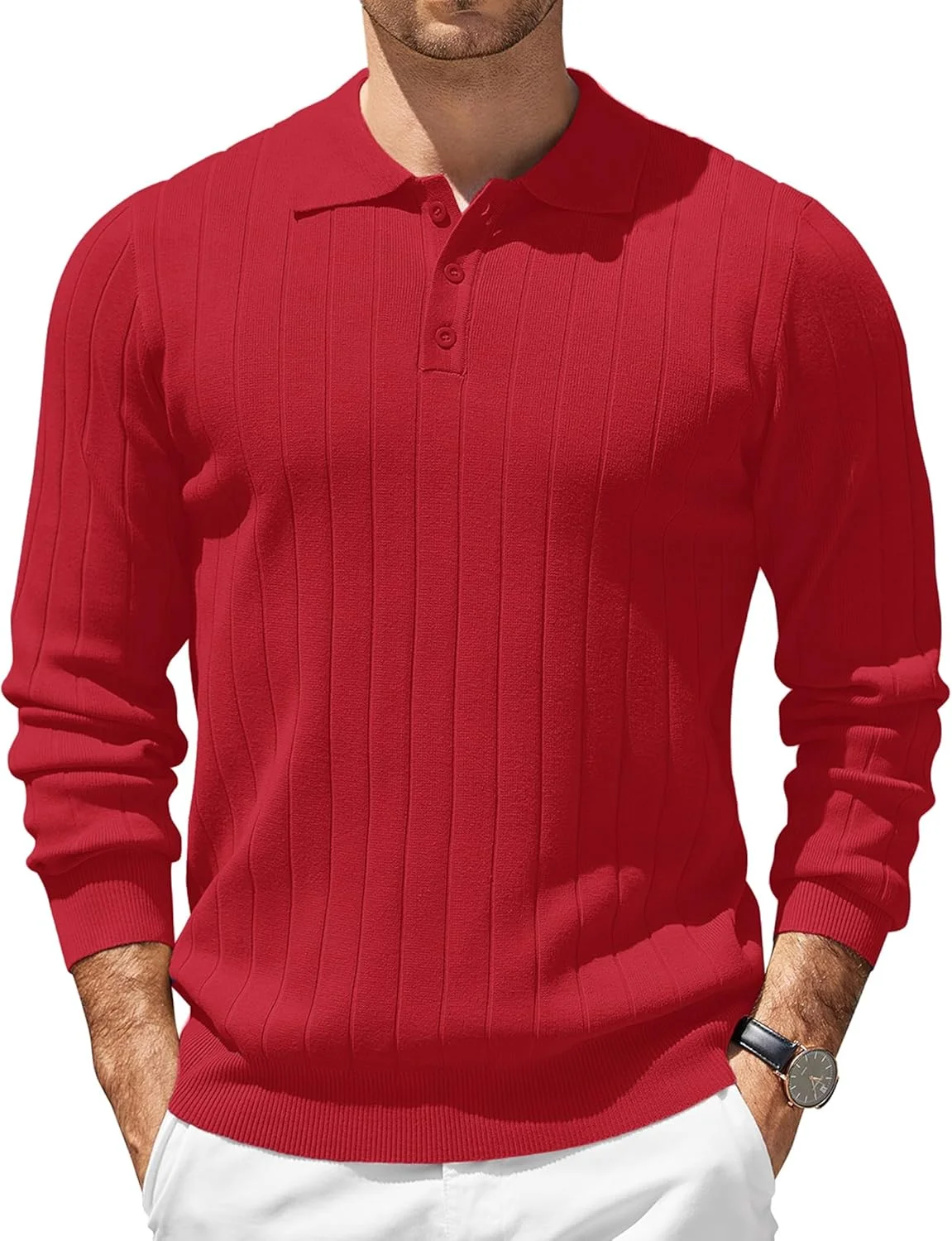 پلیور پولو بافتنی مردانه آستین بلند، سبک و مناسب استفاده روزمره