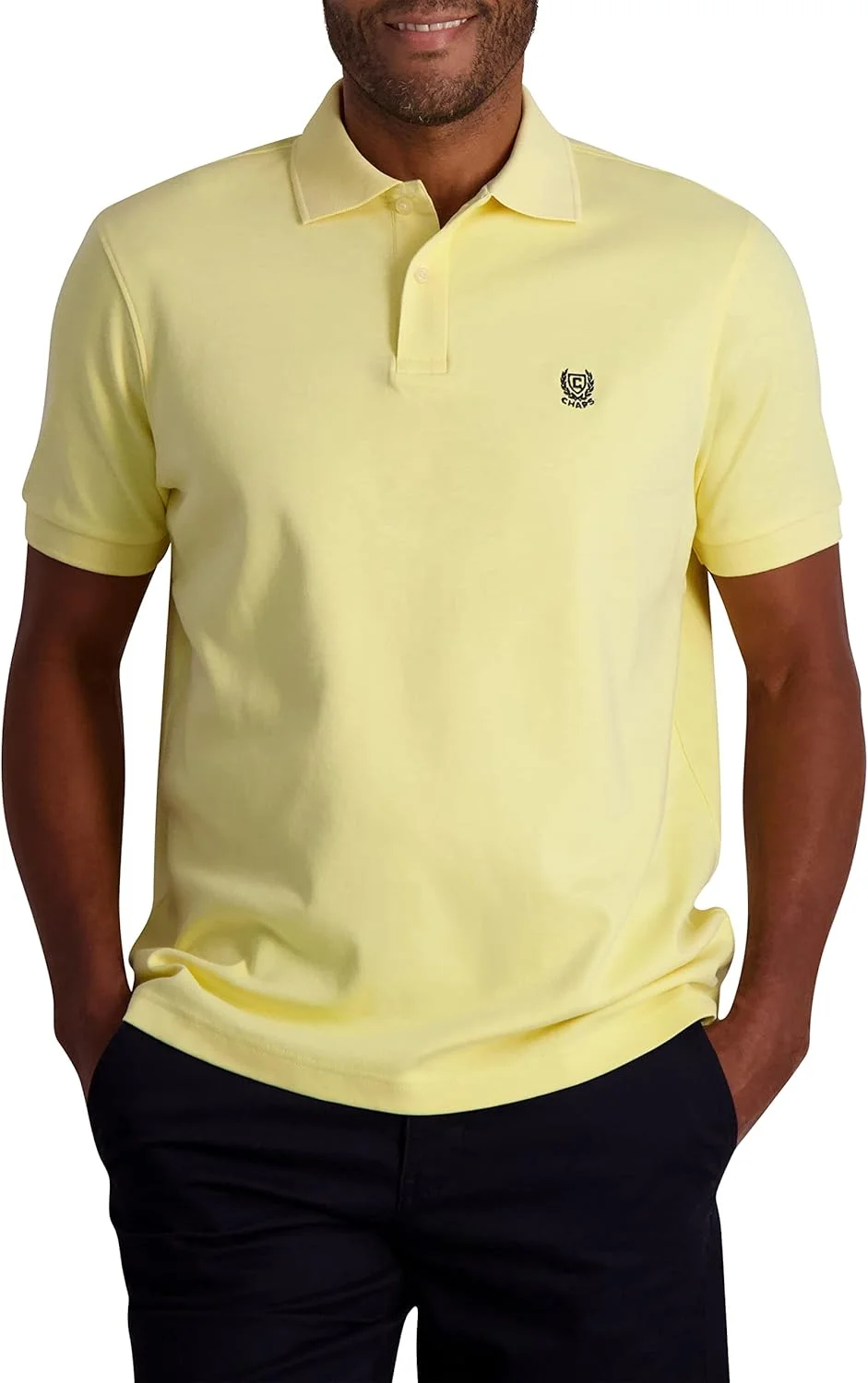 پولوشرت مردانه Chaps - آستین کوتاه با تن خور کلاسیک و بافت دو لایه پنبه ای