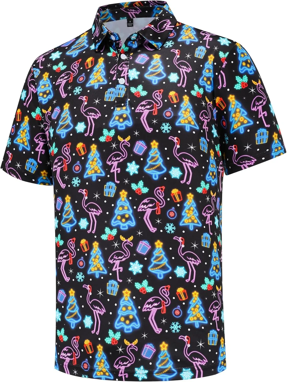 پولوشرت آستین کوتاه مردانه با طرح کریسمس و مناسب گلف