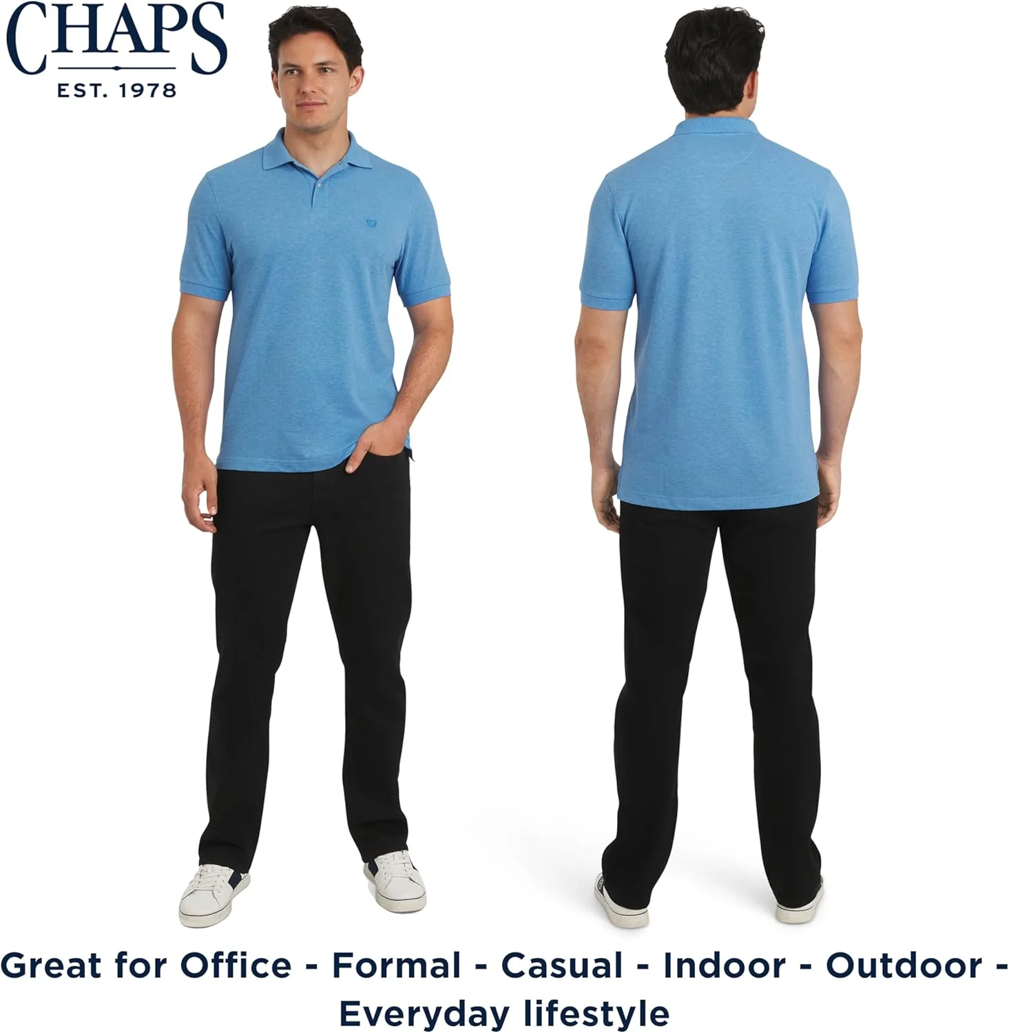 پولوشرت مردانه کلاسیک Chaps با فیت معمولی و پارچه کشی (S-2XL)