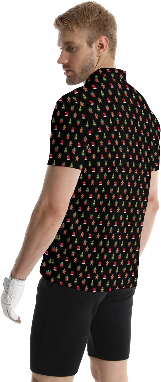 پولوشرت های گلف مردانه با طرح های چاپی سرگرم کننده، آستین کوتاه، خشک شونده سریع و عملکرد بالا با قابلیت جذب رطوبت