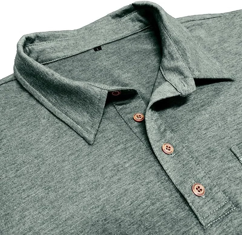 پولوشرت مردانه آستین کوتاه دکمه دار، تیشرت بیسیک گلف با جیب