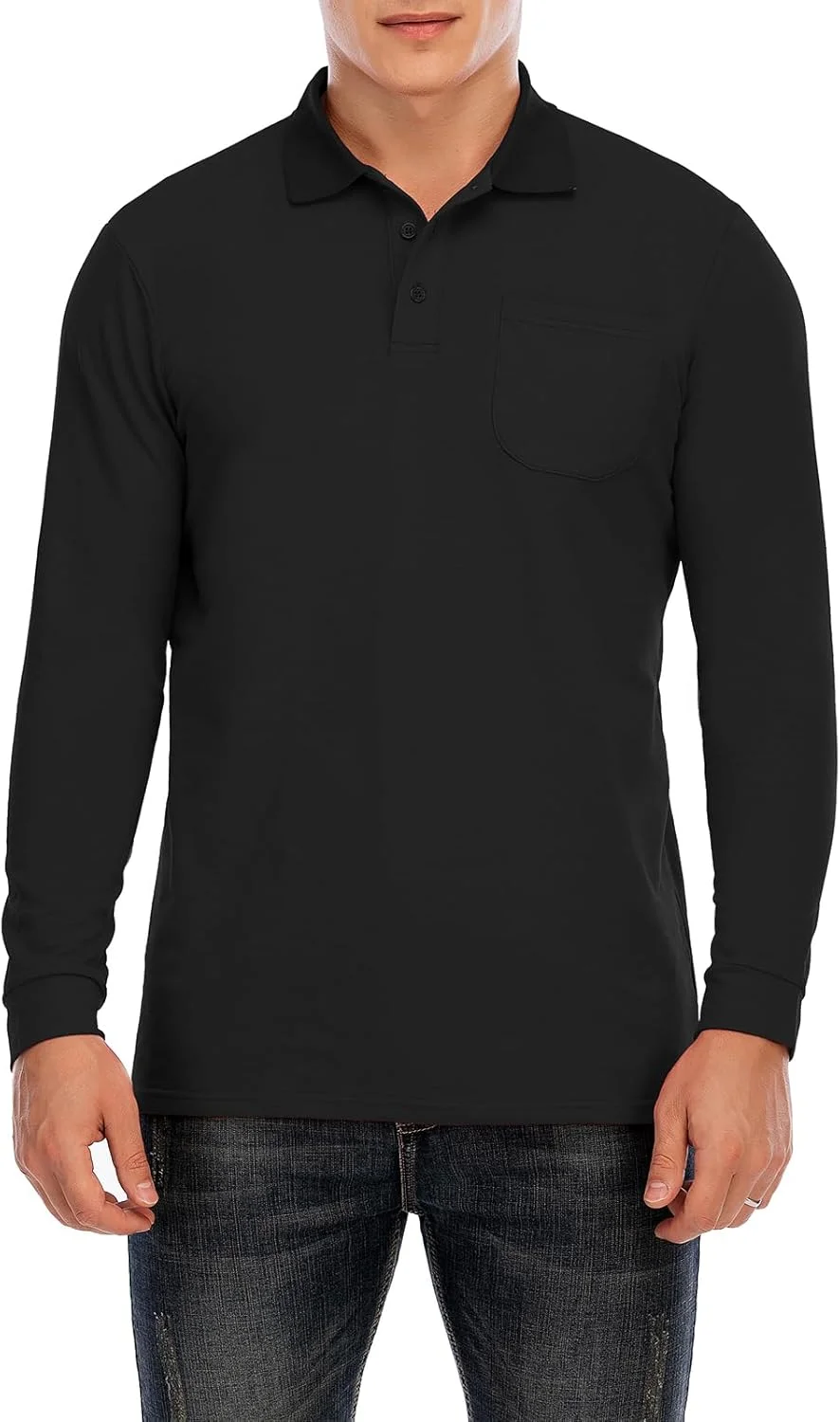پولوشرت آستین بلند مردانه Brosloth، نخی، دارای جیب، با قابلیت جذب رطوبت، کلاسیک، مناسب ورزش و گلف پولوشرت آستین بلند مردانه Brosloth، نخی، دارای جیب، با قابلیت جذب رطوبت، کلاسیک، مناسب ورزش و گلف