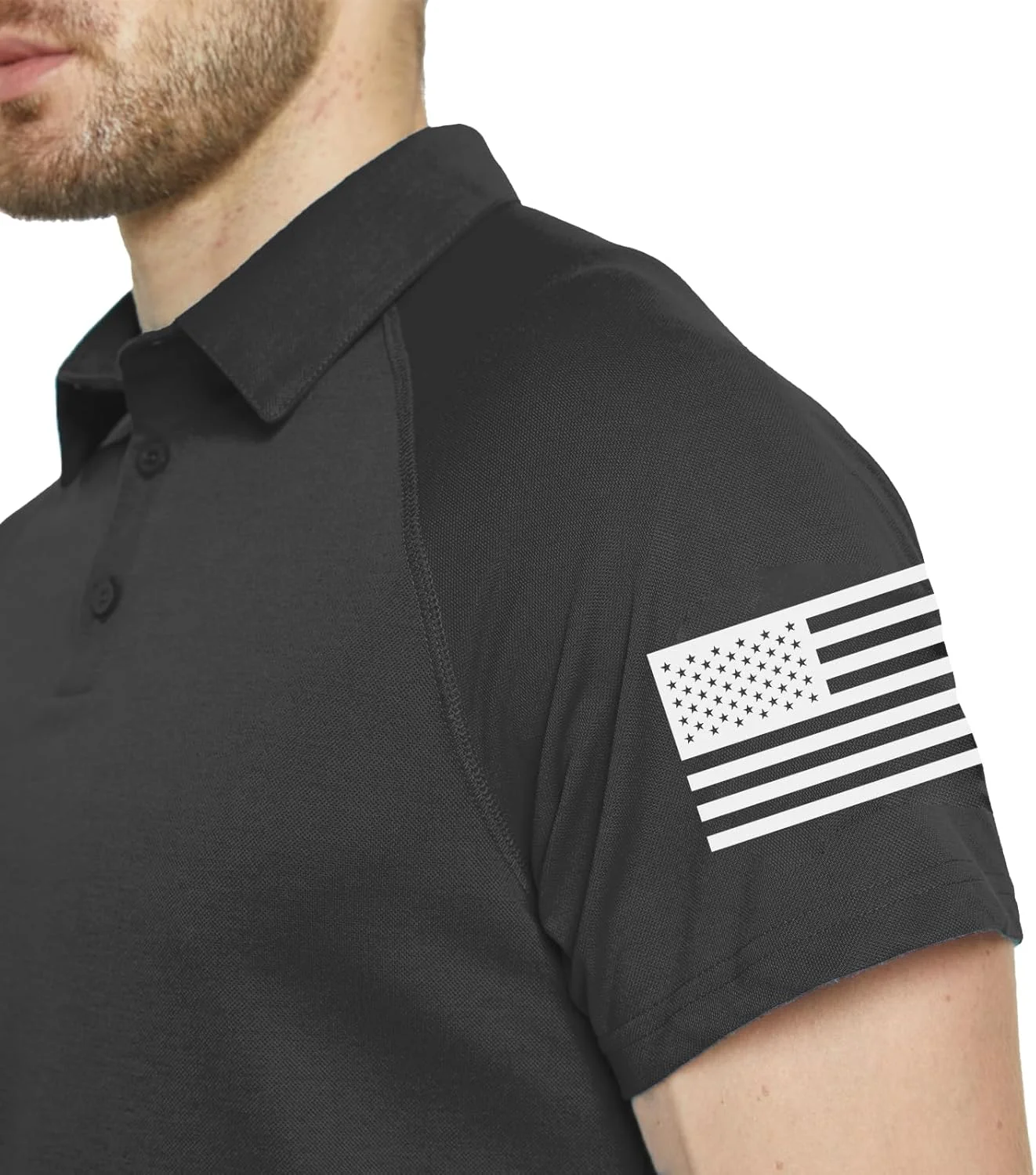 پولوشرت مردانه آستین کوتاه با طرح پرچم آمریکا، خشکشونده سریع، مناسب گلف و ورزش پولوشرت مردانه آستین کوتاه با طرح پرچم آمریکا، خشکشونده سریع، مناسب گلف و ورزش