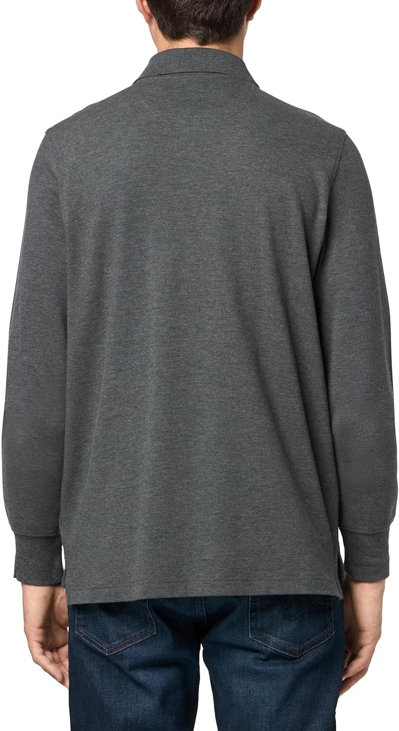 پولوشرت آستین بلند مردانه بروکس برادرز پنبه سوپیما کشی با لوگو پولوشرت آستین بلند مردانه بروکس برادرز پنبه سوپیما کشی با لوگو