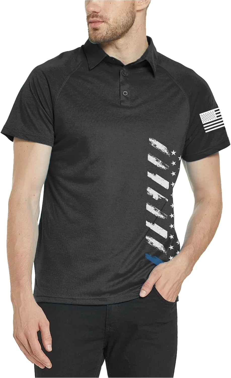 پولوشرت مردانه آستین کوتاه با طرح پرچم آمریکا، خشکشونده سریع، مناسب گلف و ورزش پولوشرت مردانه آستین کوتاه با طرح پرچم آمریکا، خشکشونده سریع، مناسب گلف و ورزش